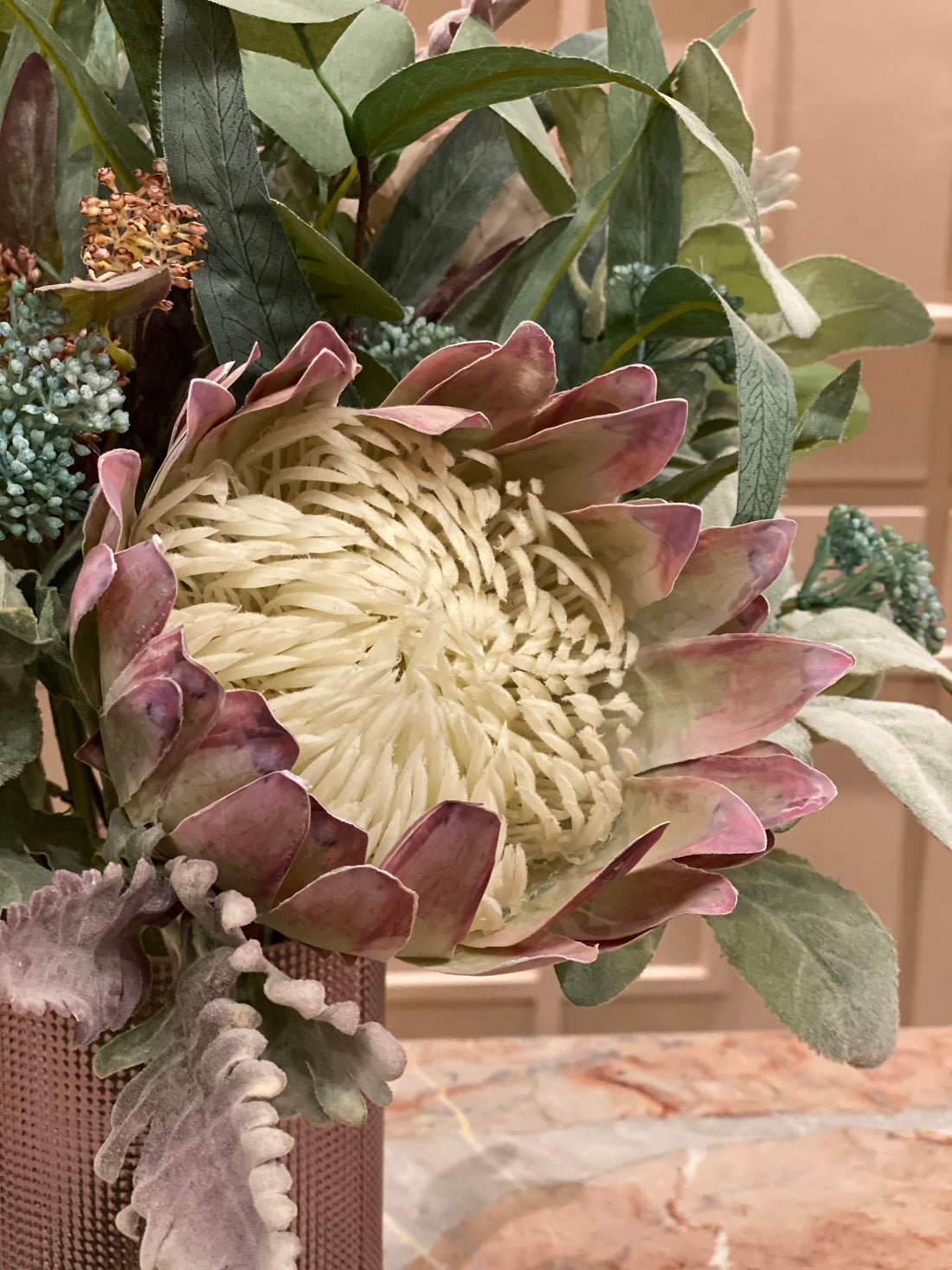 Protea Silk Faux Flower Arrangement