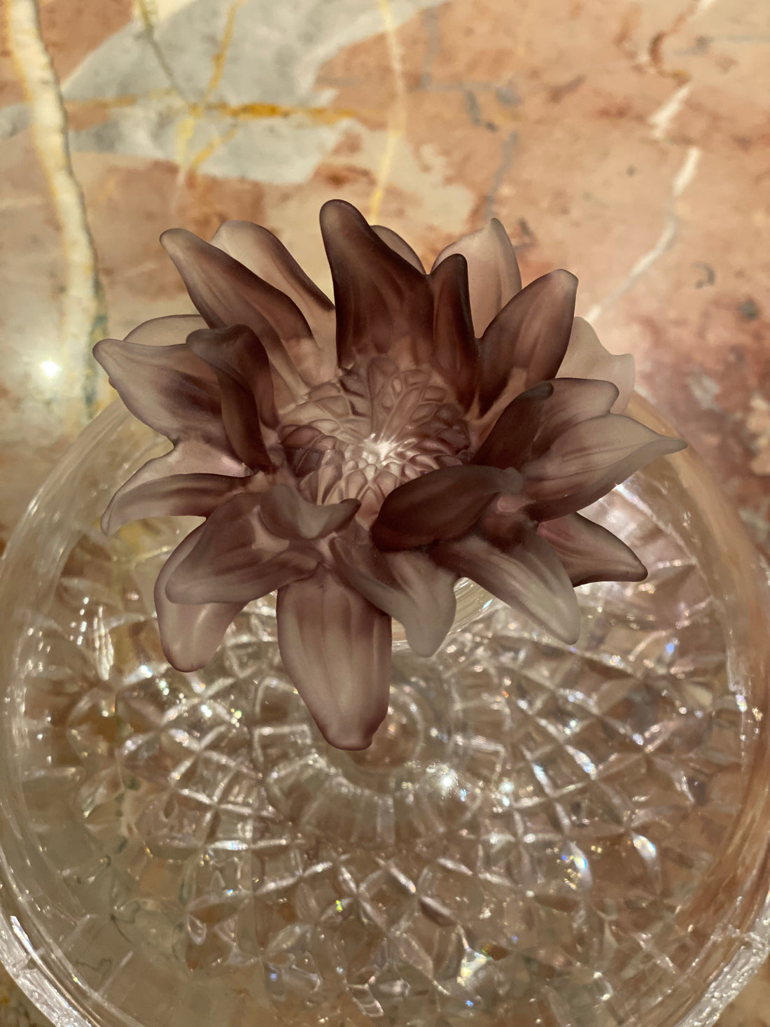 Mauve Fleur Mini Crystal Cake Stand