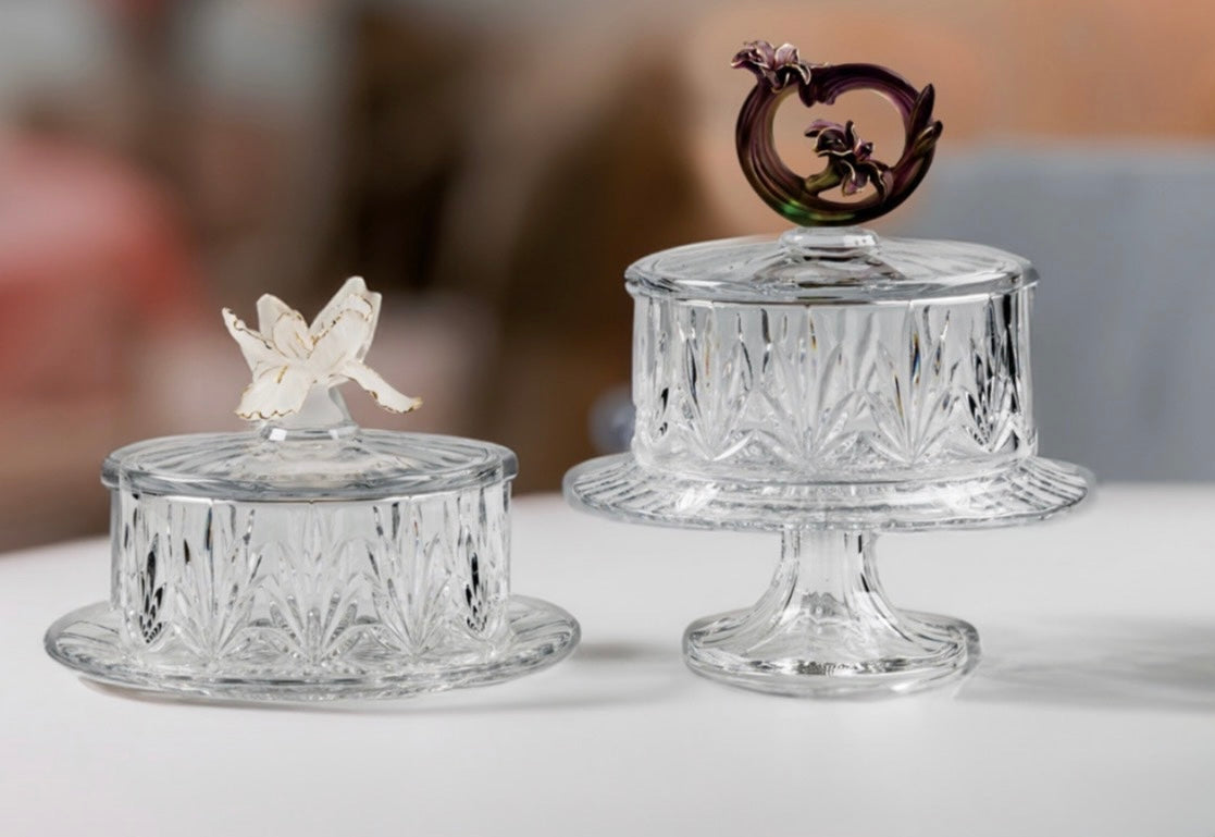 Crystal Bloom Cake Platters