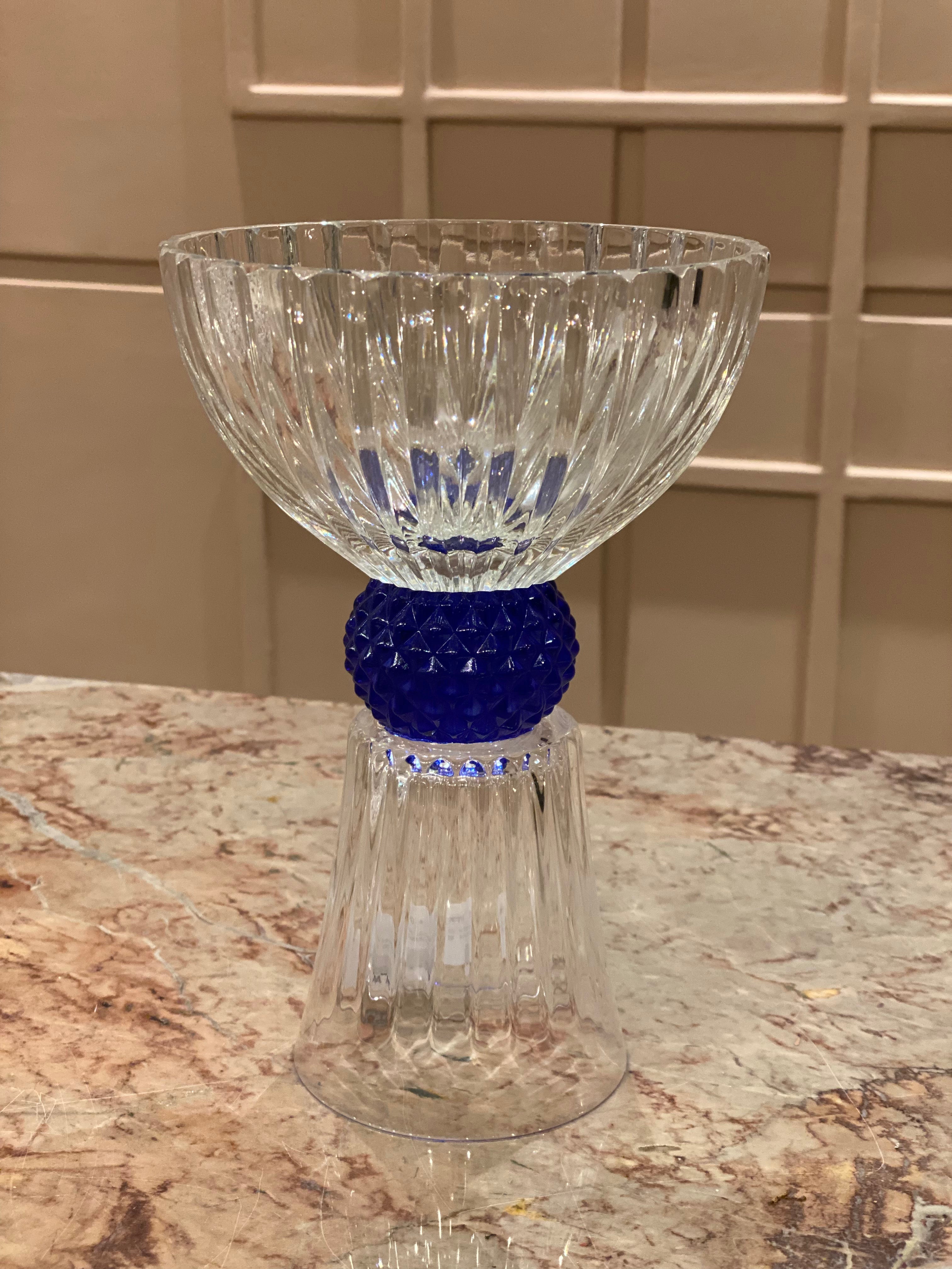 Azur Blu Crystal Gift Set wit Silk Faux Flower Arrangement