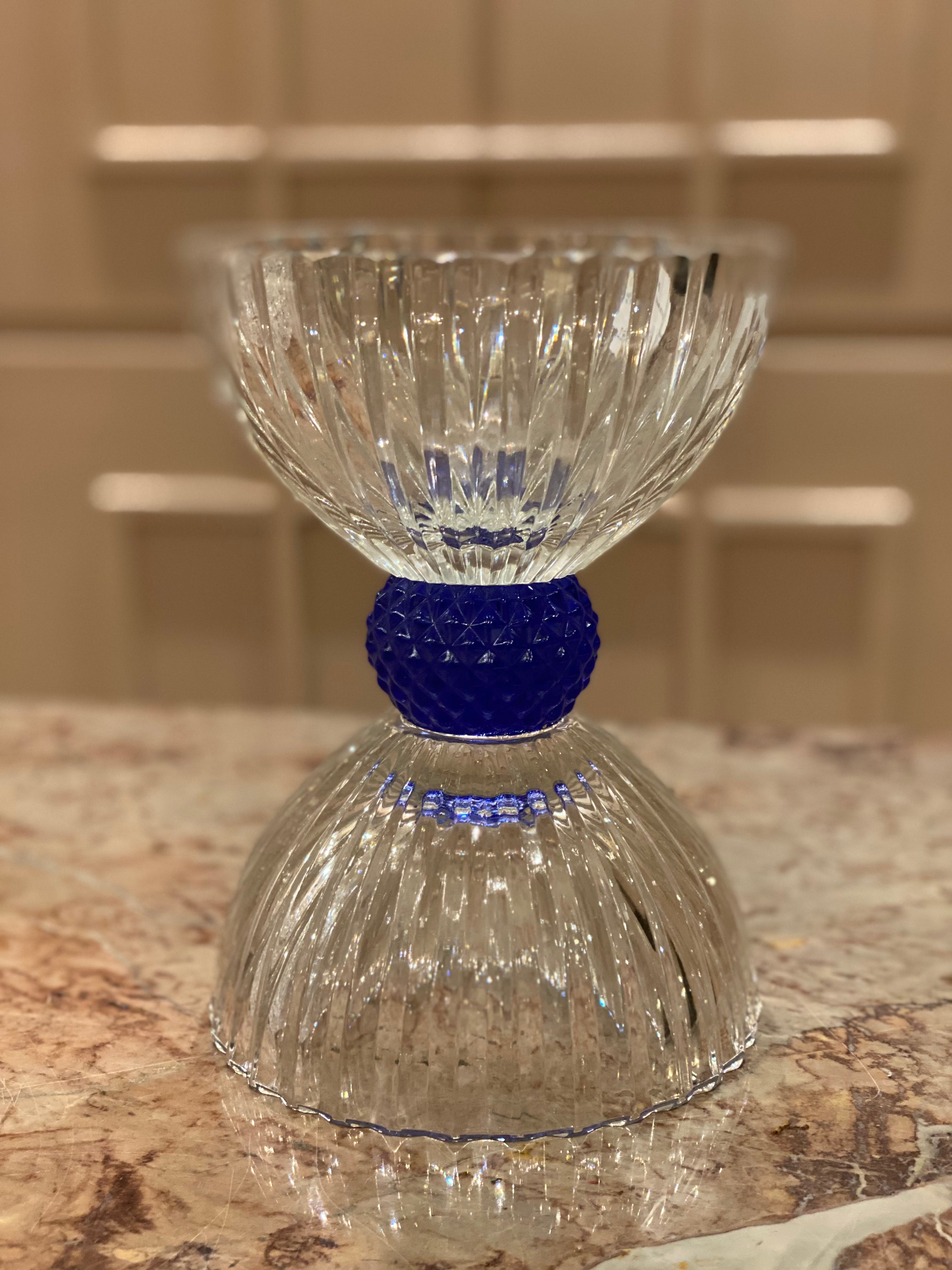 Azur Blu Crystal Gift Set wit Silk Faux Flower Arrangement