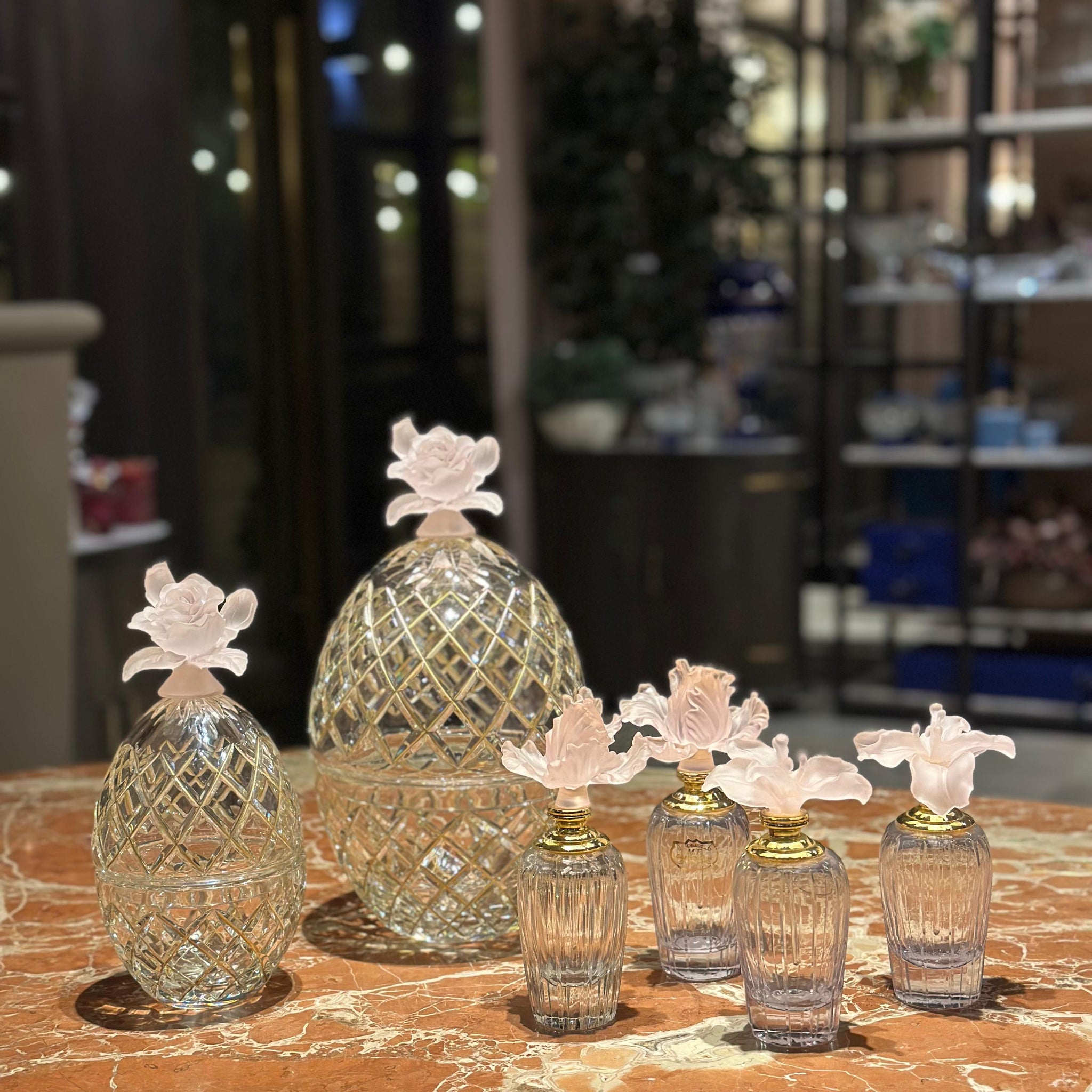 Rosy Bloom Crystal Set