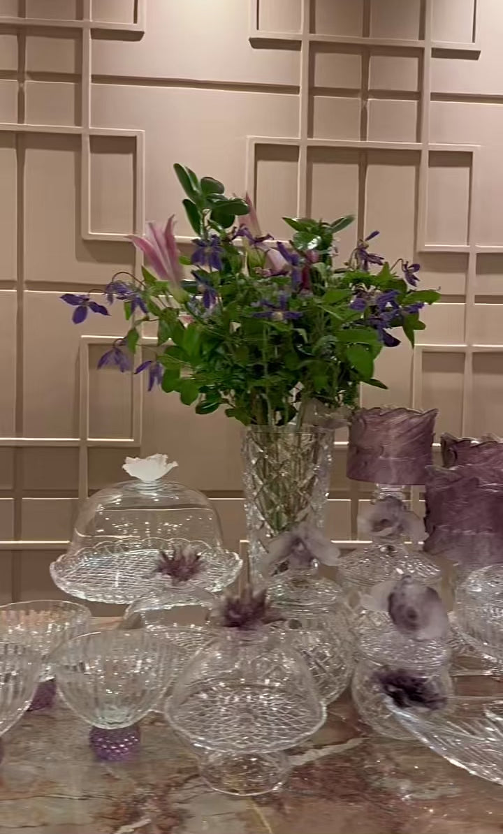 Mauve Blossom Crystal Set