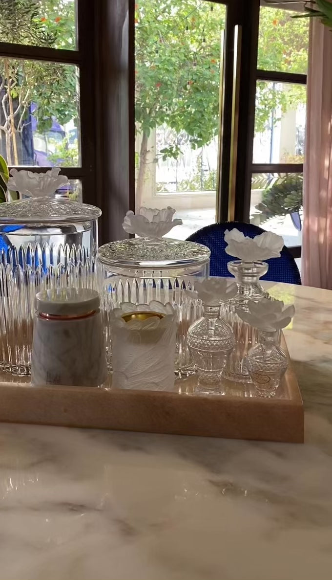 Classique Crystal Gift Set with Italian Marble Tray