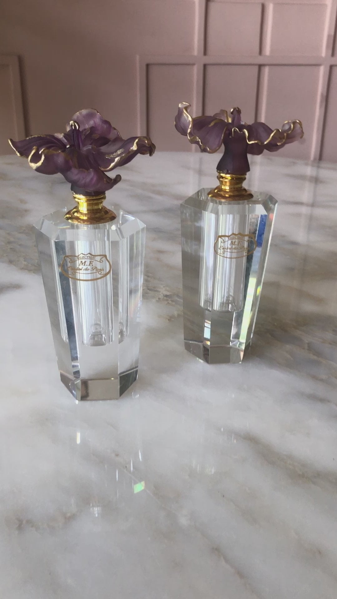 Regal Purple Eclat Crystal Perfume Bottles Set