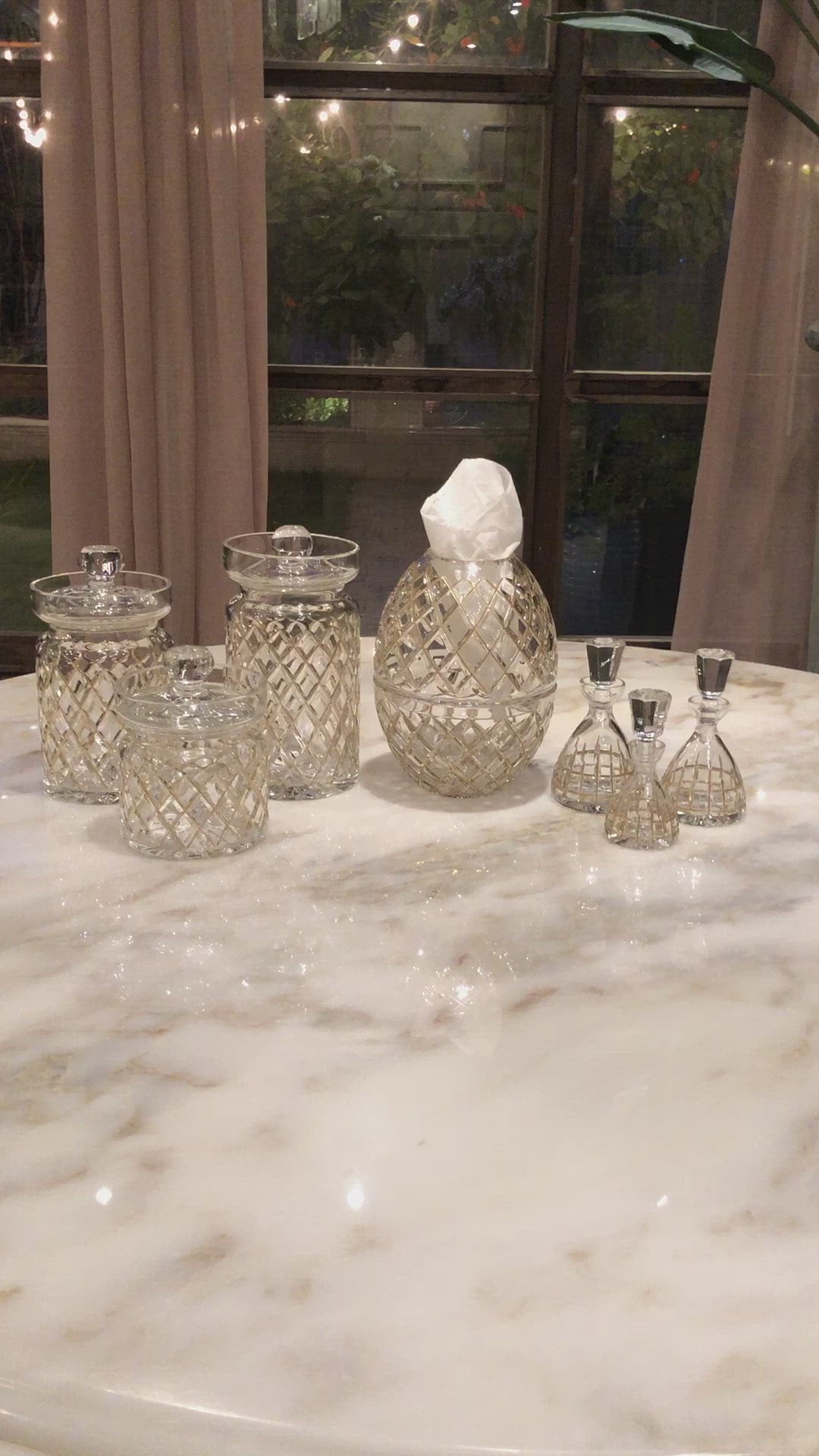 Timeless Crystal Perfume Bottles with Gold Lines