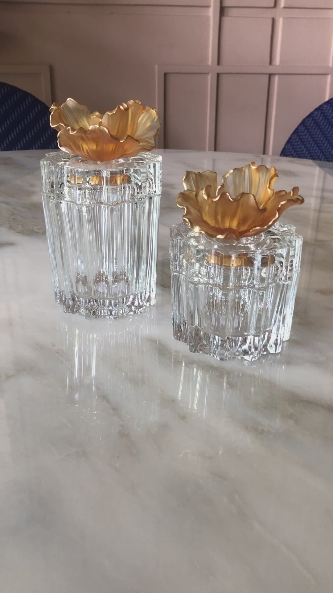 Ochre Fluer Crystal Candy Jar Facette