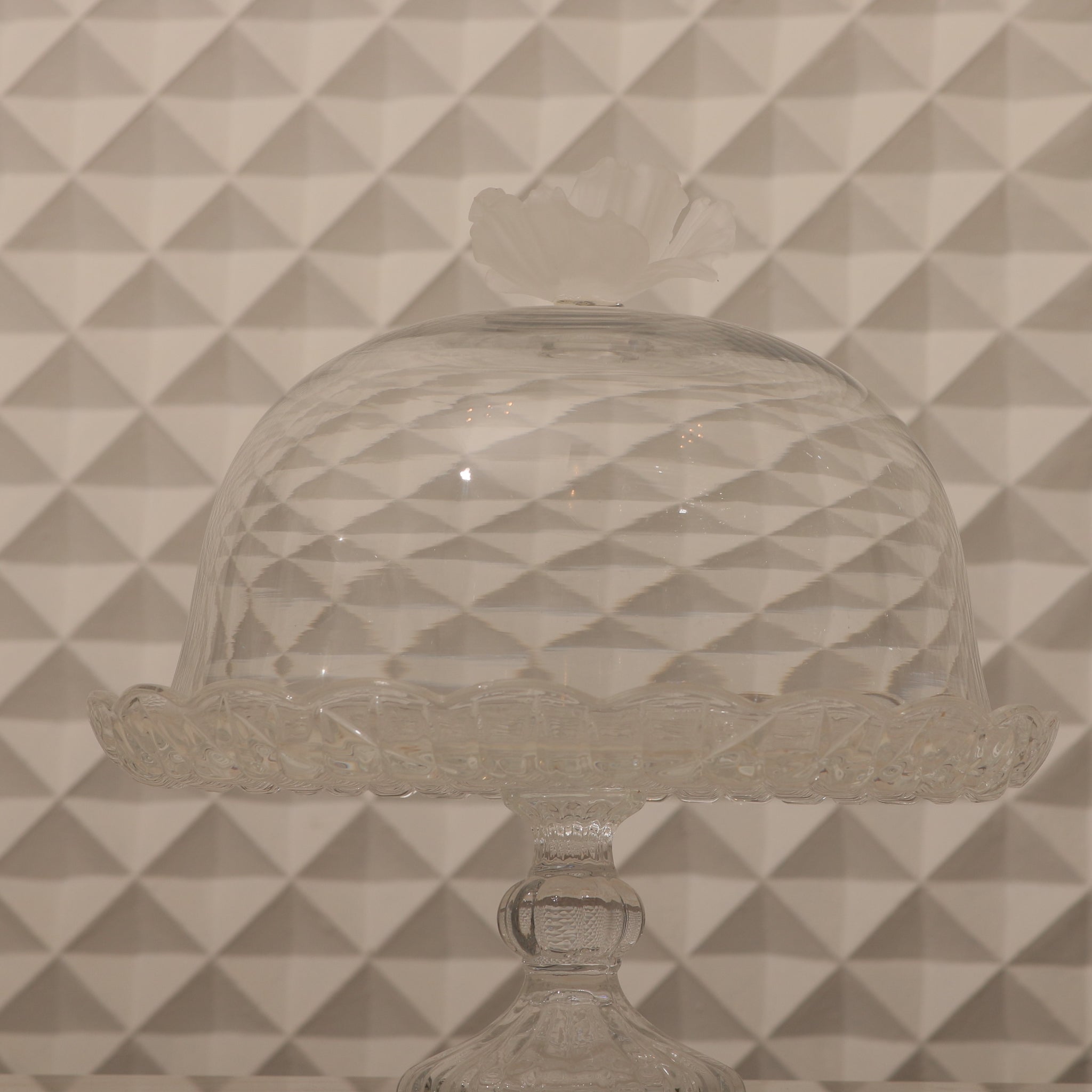 Frosted Flower Crystal Cake Stand