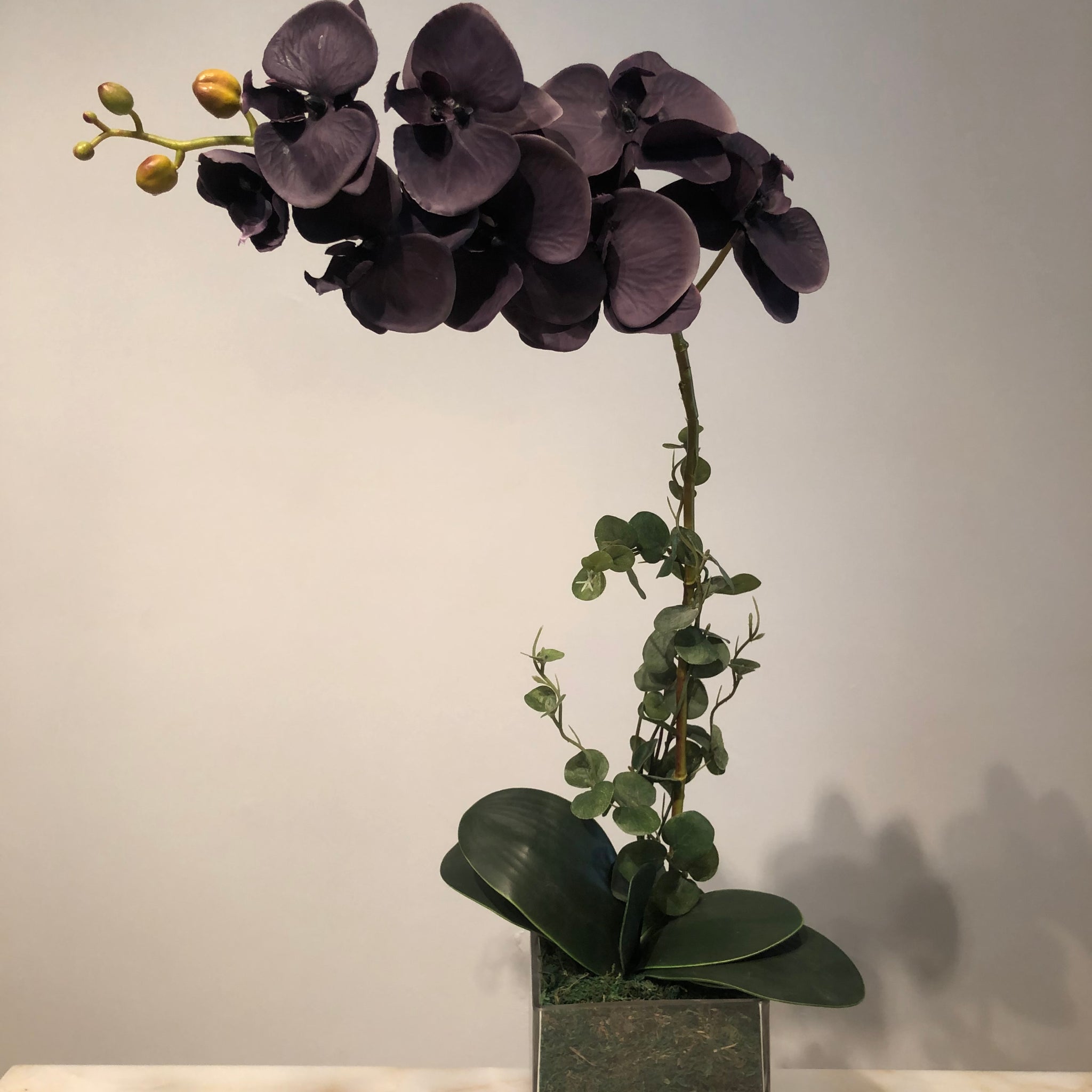 Silk Faux Mauve Orchid Arrangement