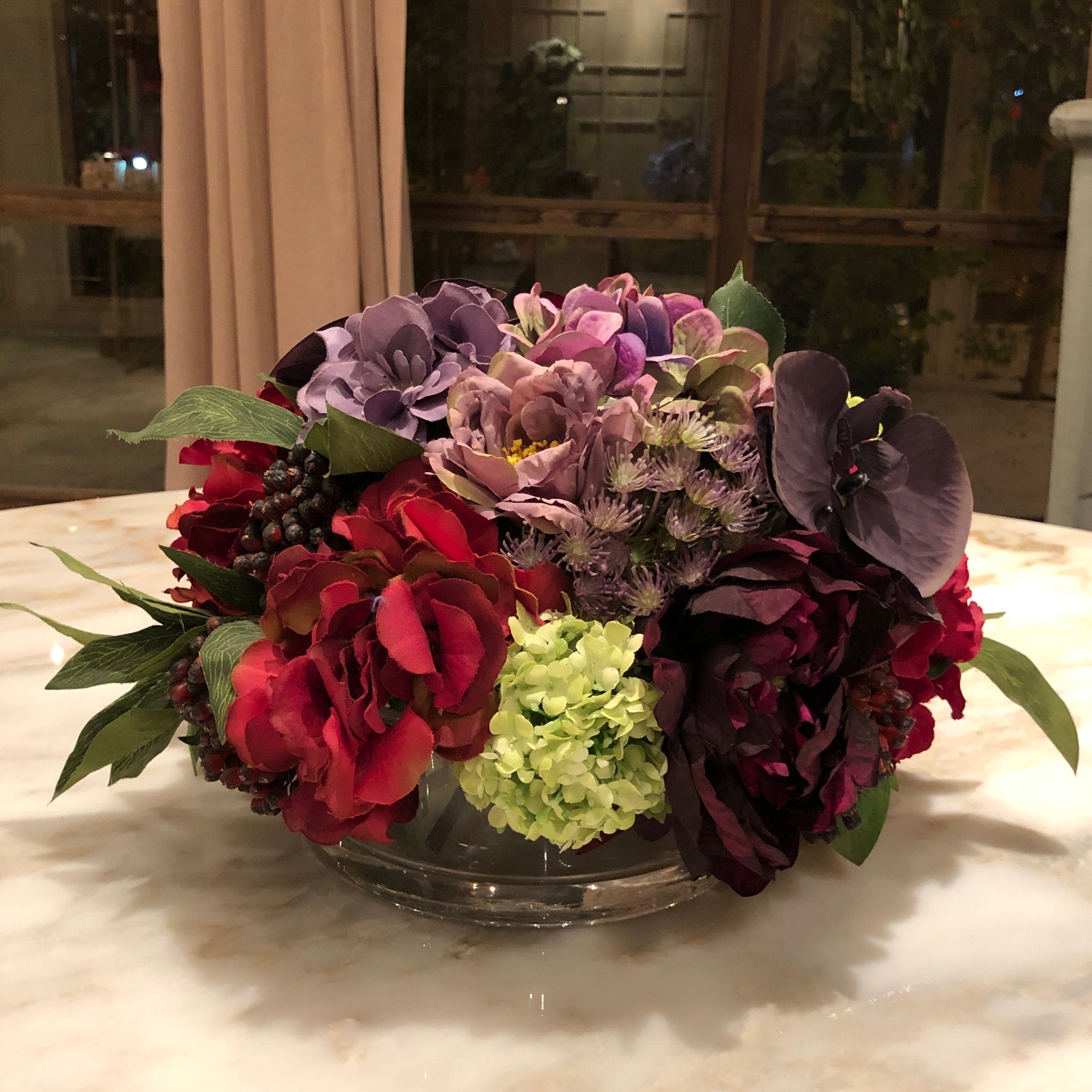 Silk Faux Flowers Arrangement in Gel