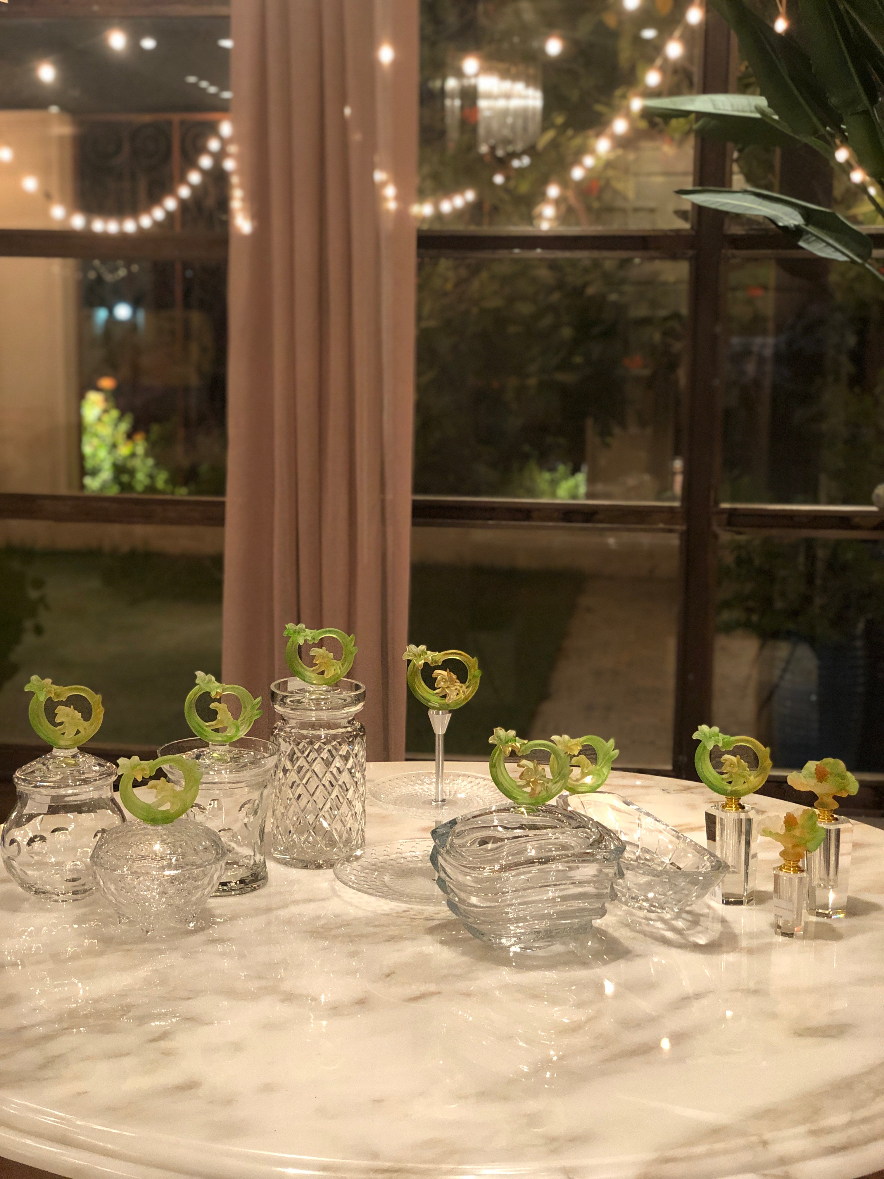 Chartreuse Fluer Cylinder Crystal Jar