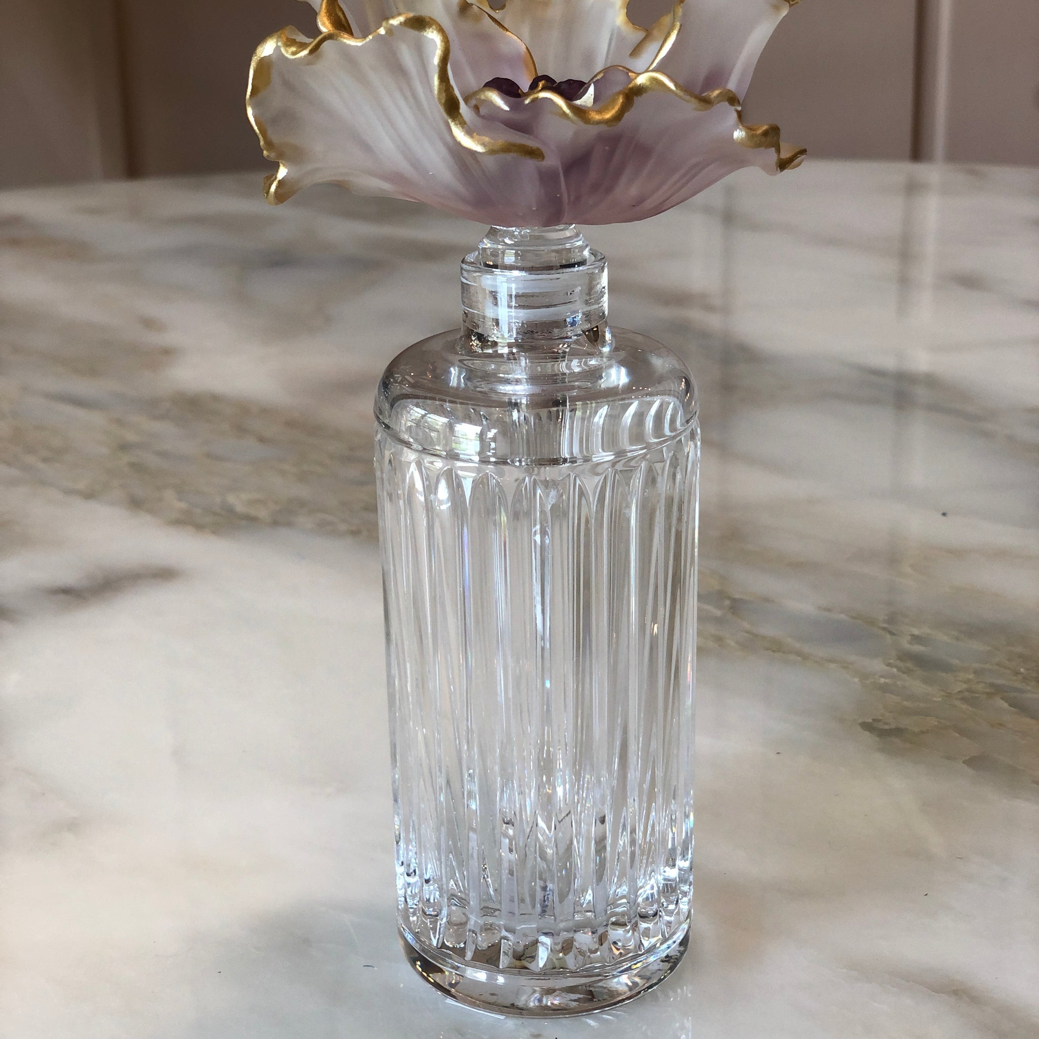 Georges Mauve Fleur Crystal Perfume Bottle