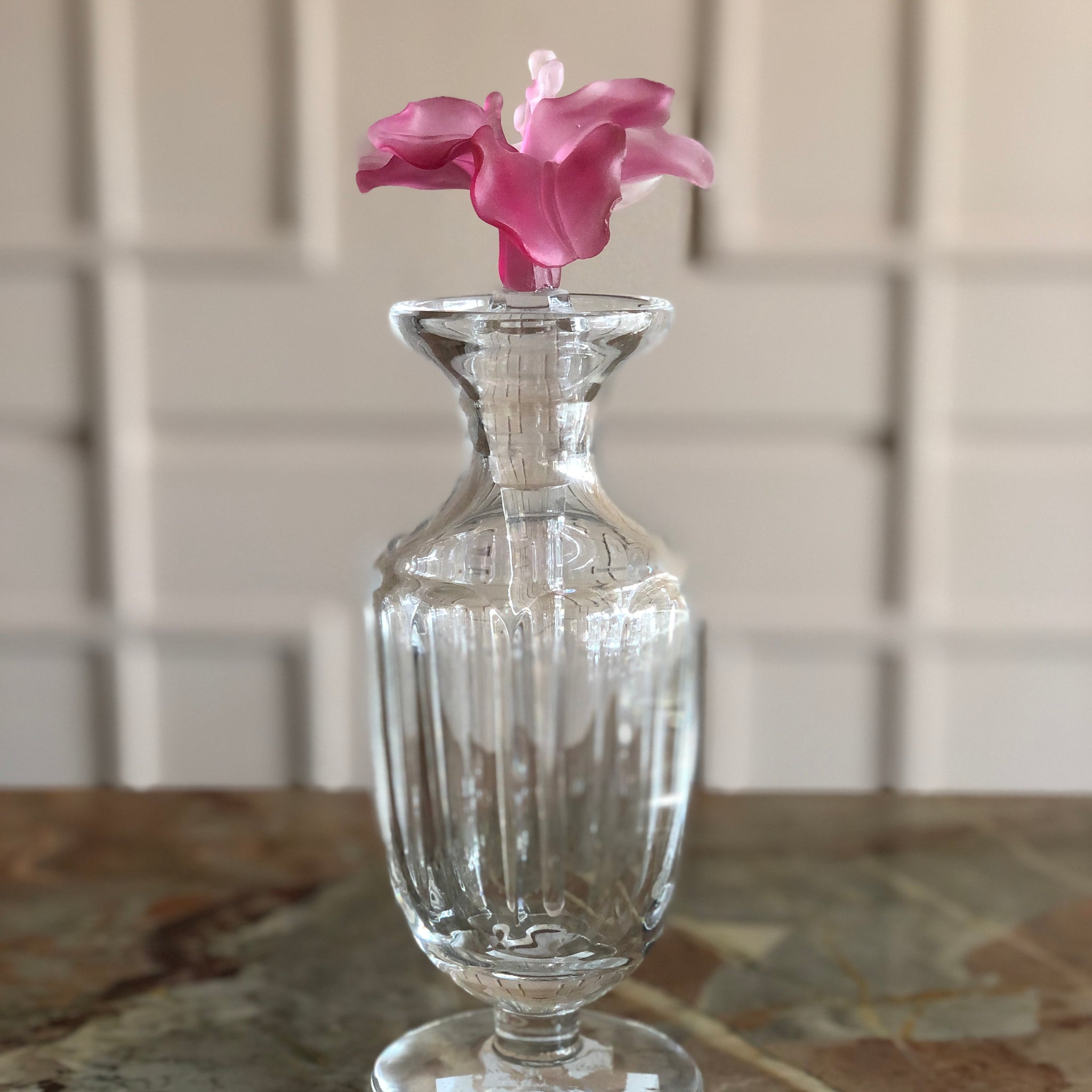 Roseate Fluer Crystal Footed Perfume Bottle
