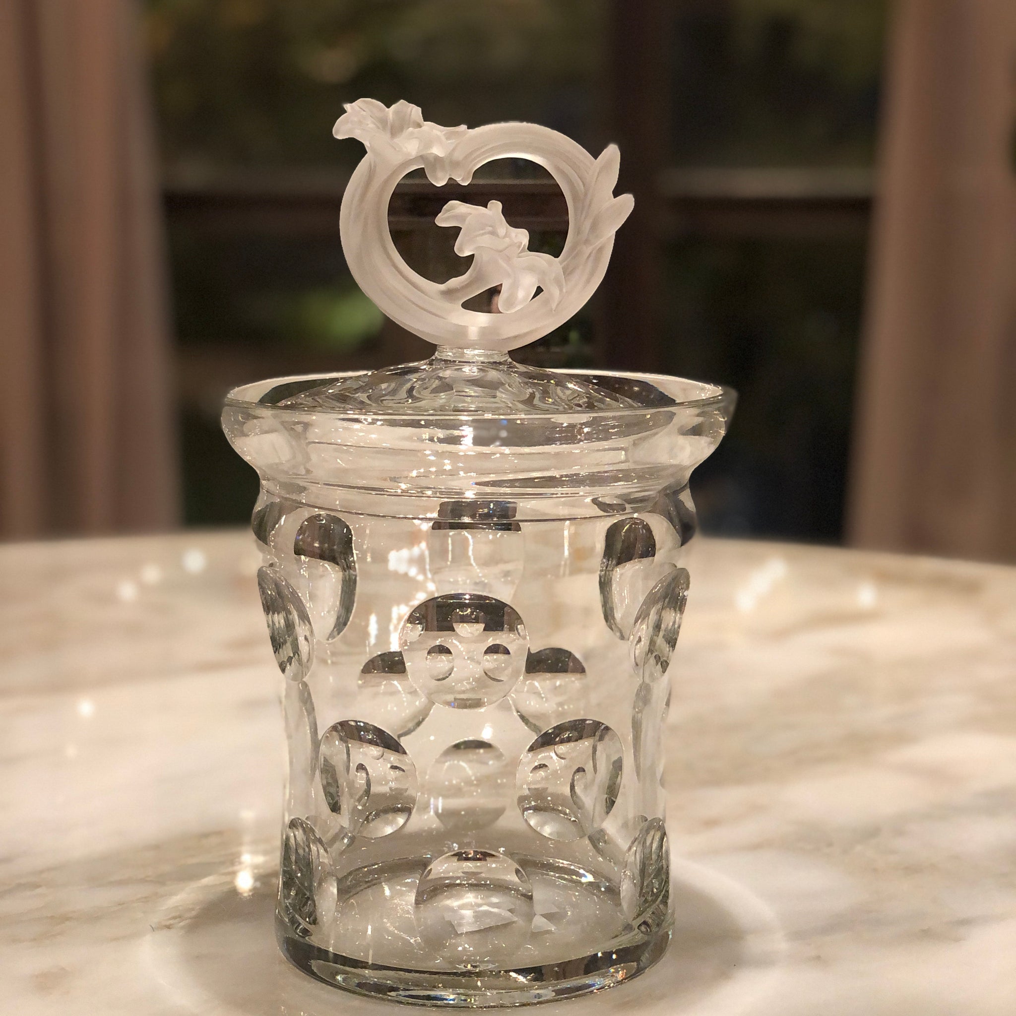 Elegance Frosted Fluer Crystal Jar