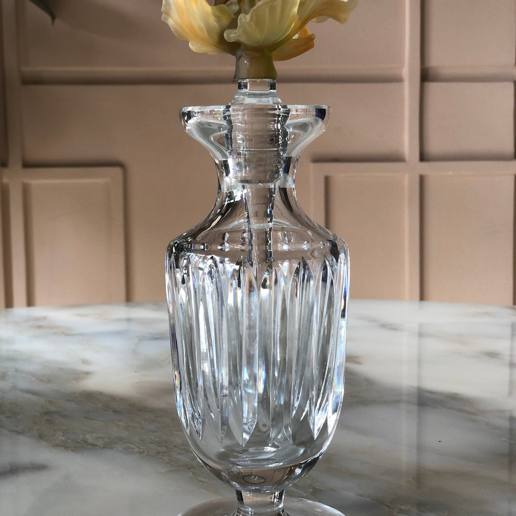 Ochre Fluers Empire Footed Crystal Perfume Bottle