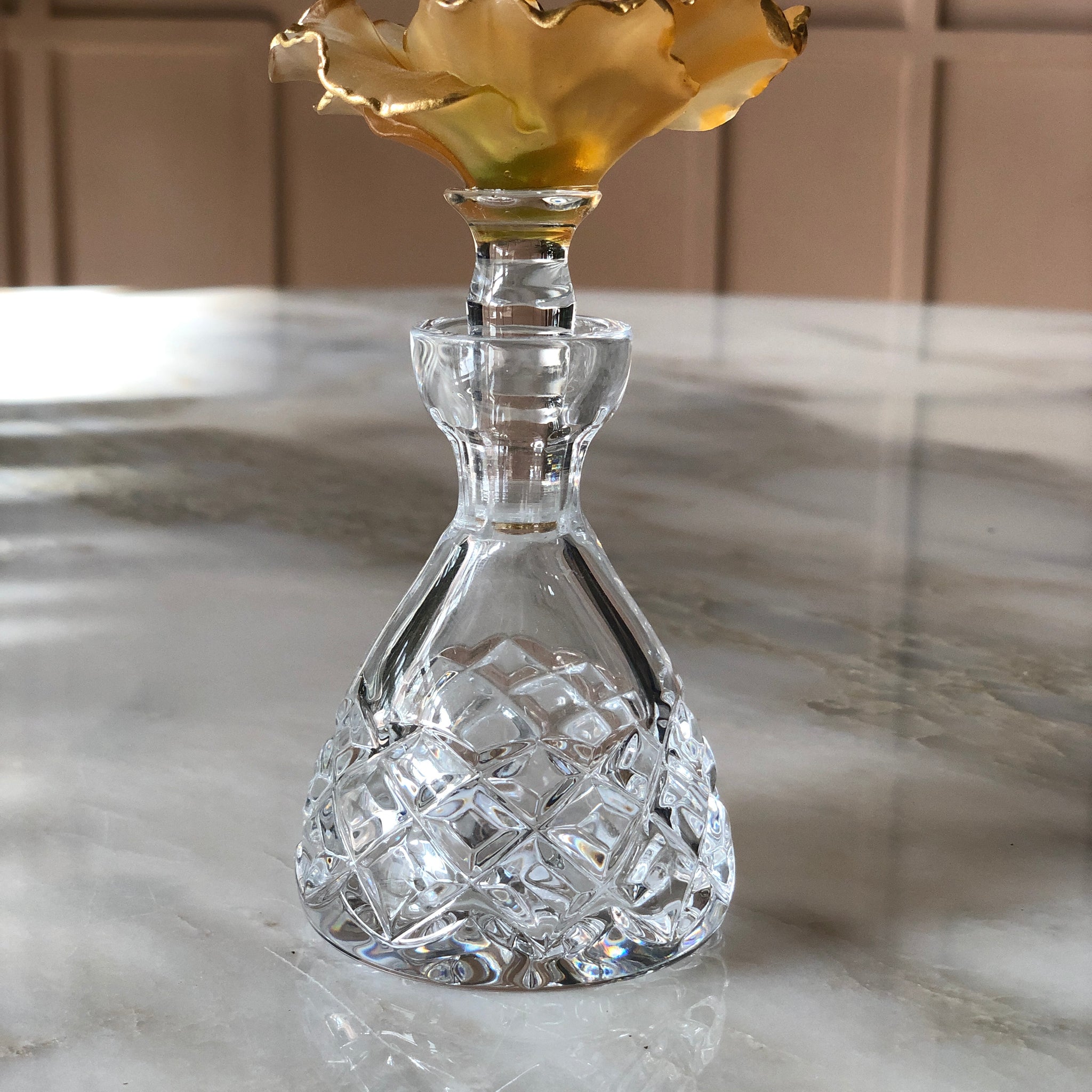 Ochre Fleur Flacon Small Crystal Perfume Bottle