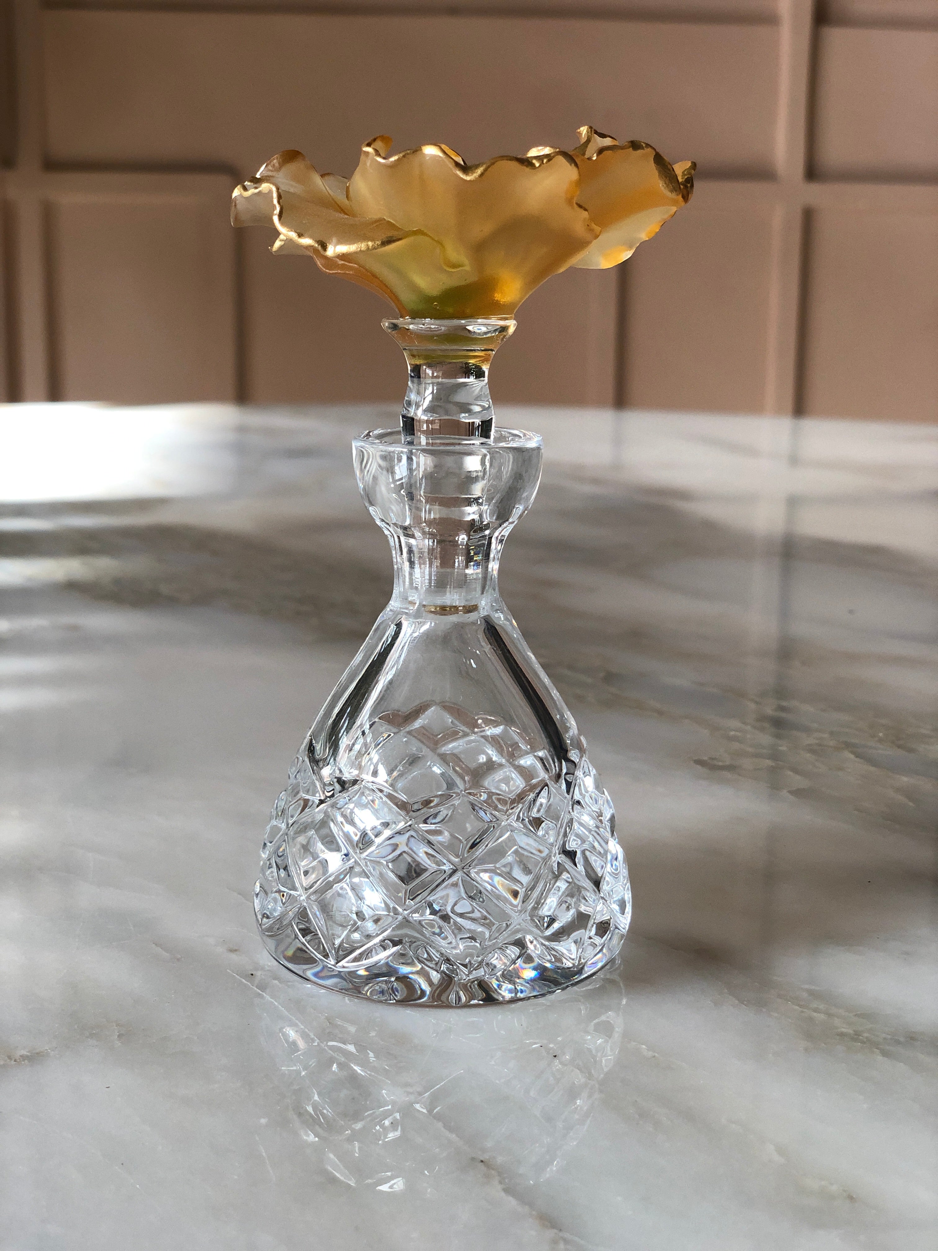 Ochre Fleur Flacon Small Crystal Perfume Bottle
