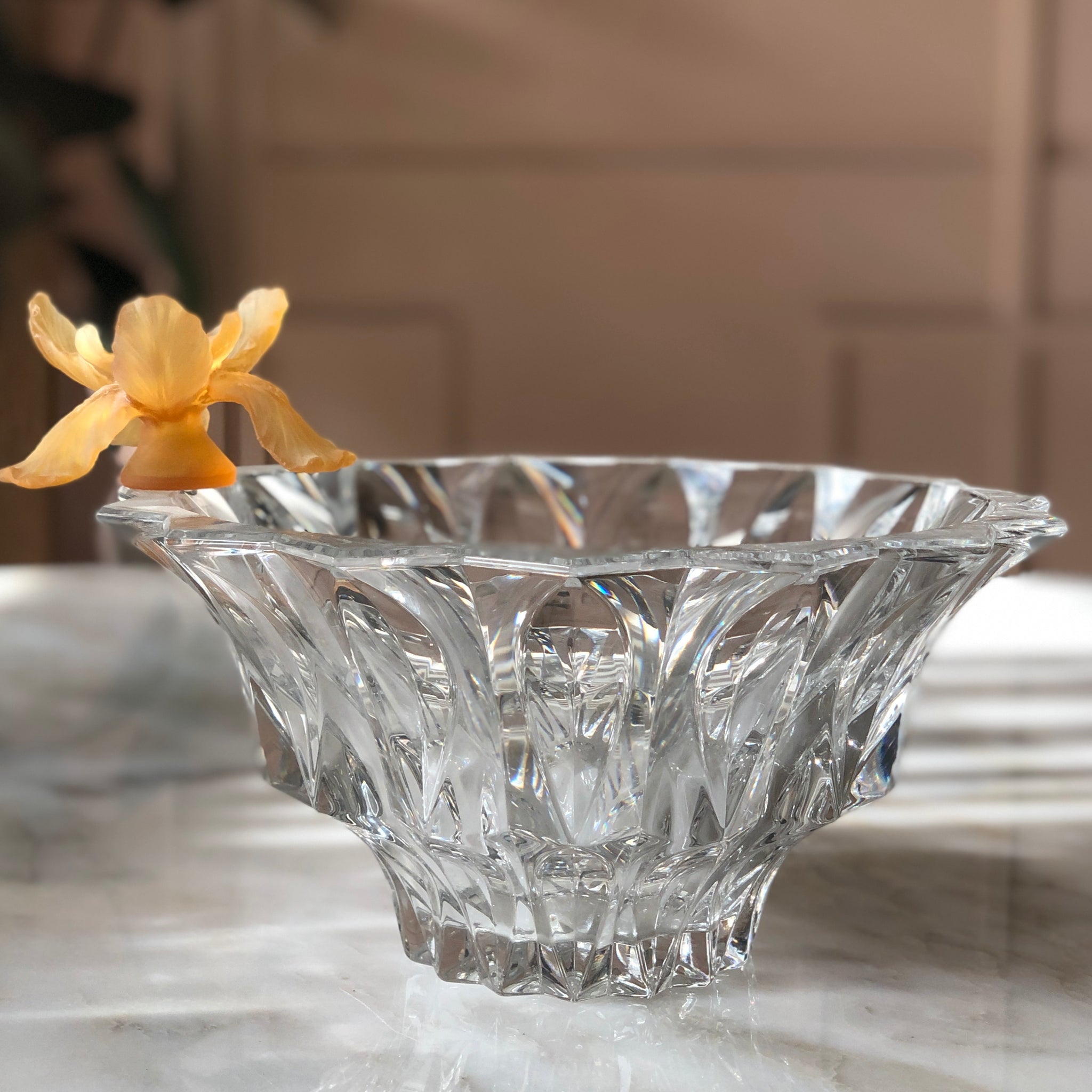 Amber Fleurs Crystal Fortune Bowl