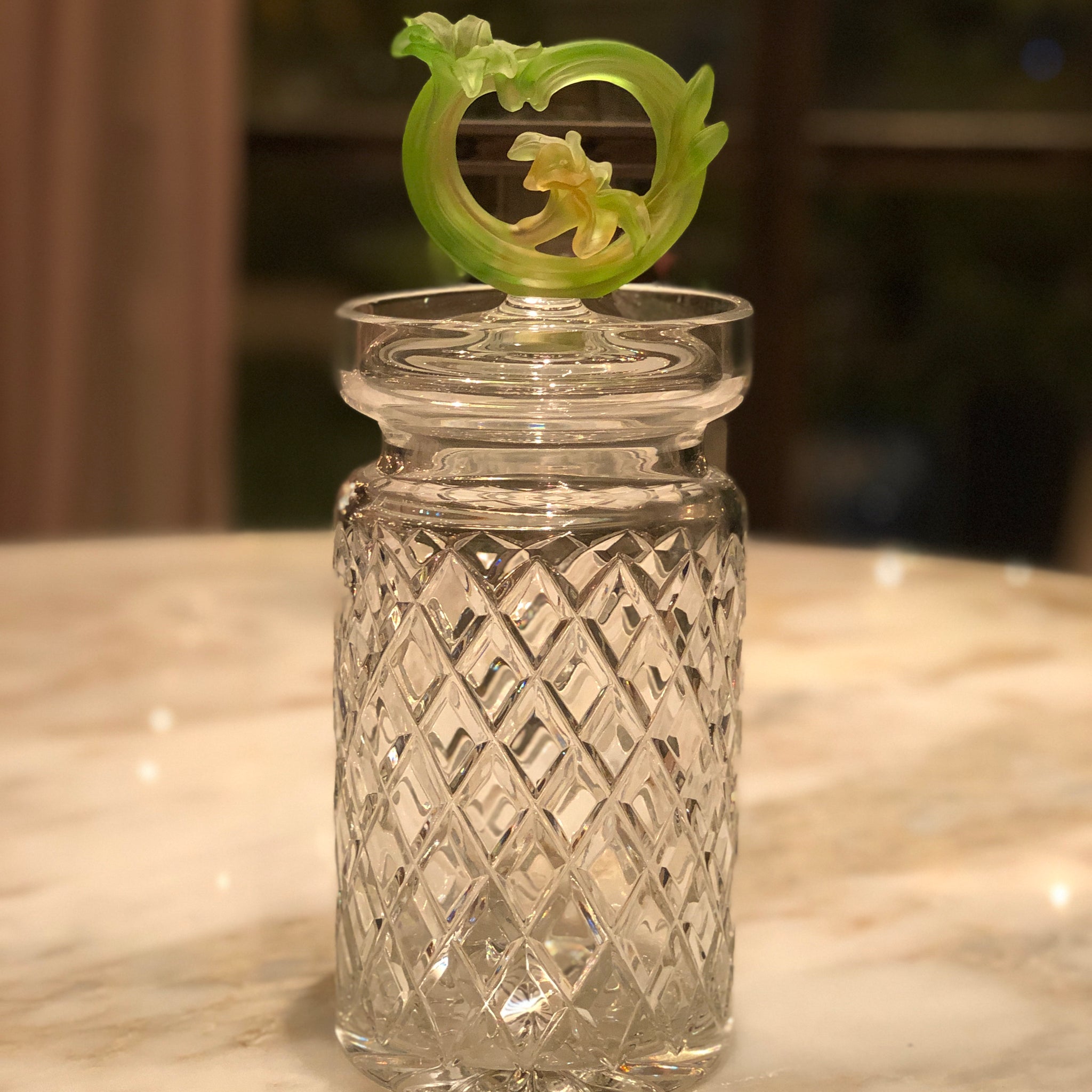 Chartreuse Fluer Cylinder Crystal Jar