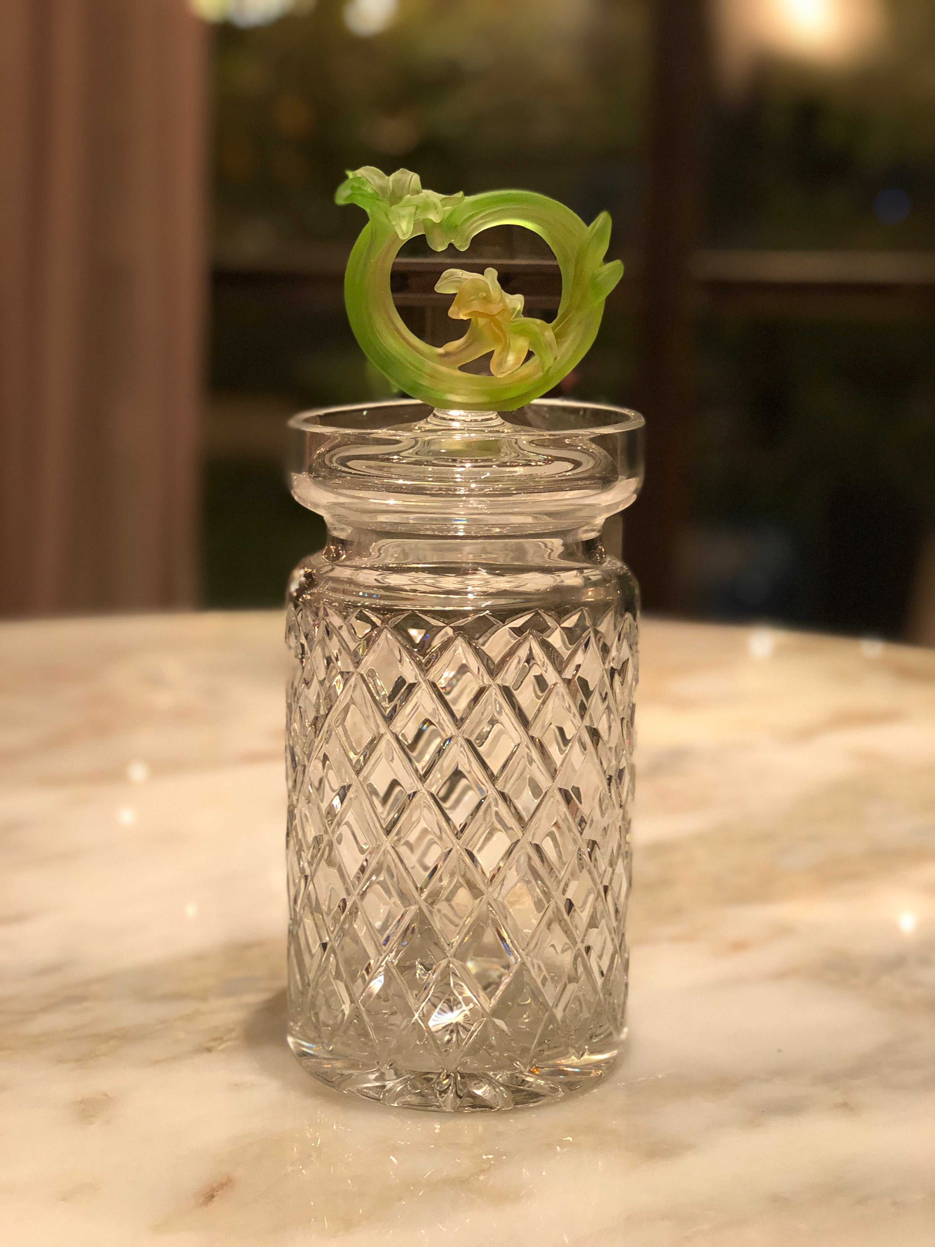 Chartreuse Fluer Cylinder Crystal Jar