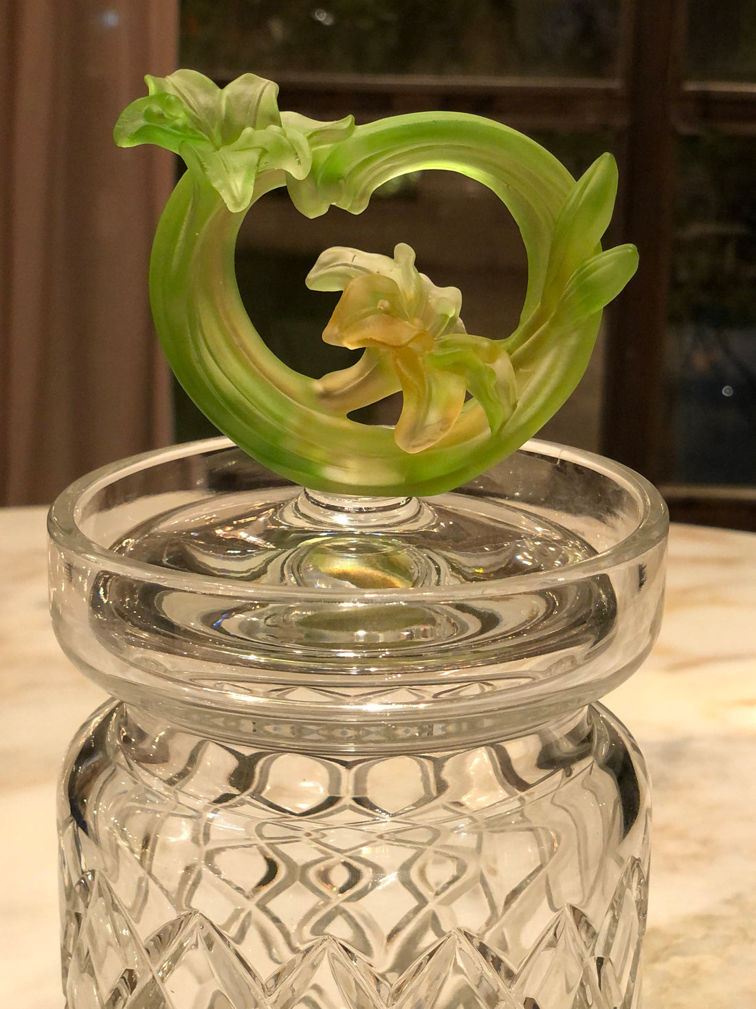 Chartreuse Fluer Cylinder Crystal Jar