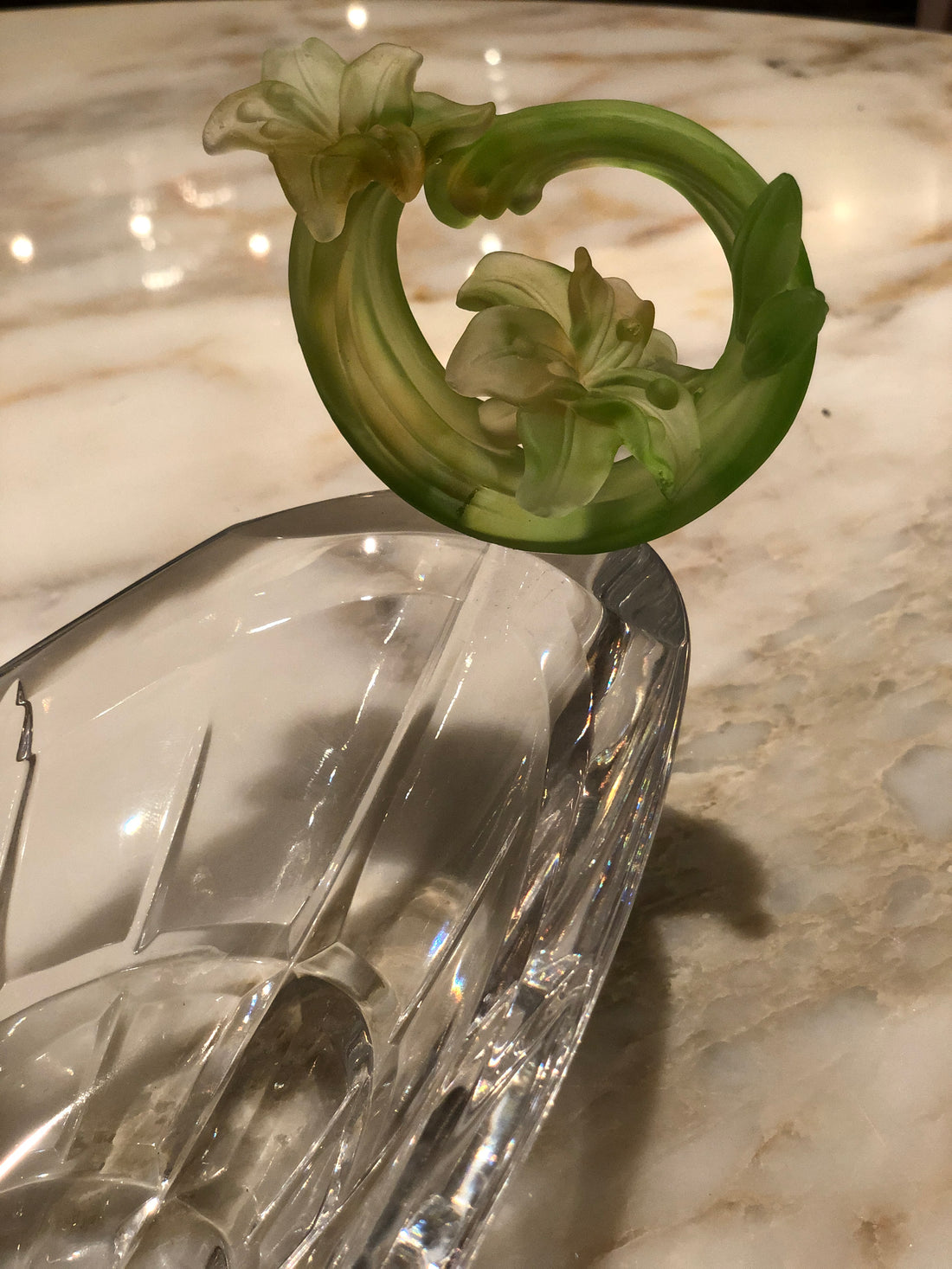 Chartreuse Fluer Jardinier Long Crystal Bowl