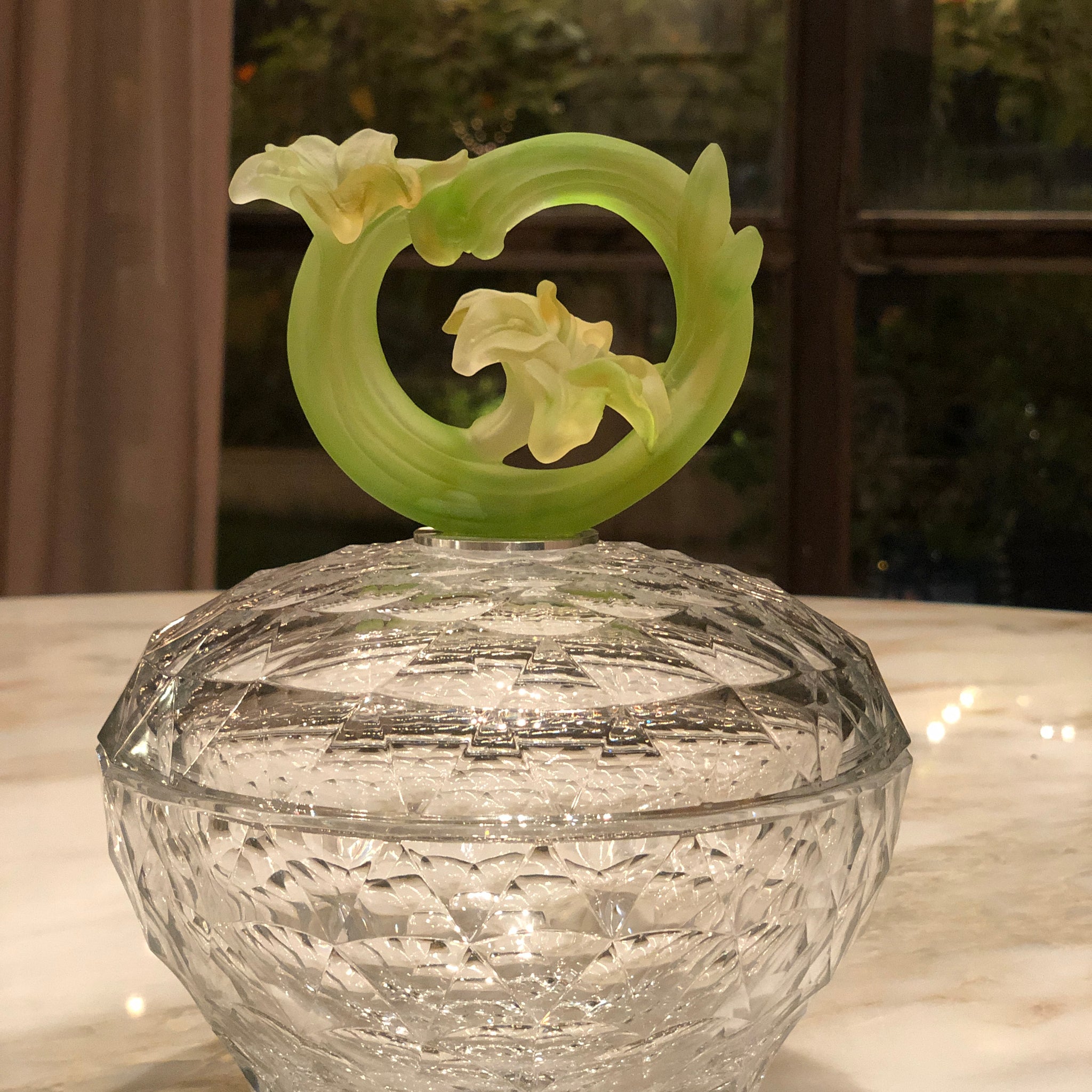 Chartreuse Fluer Cascade Crystal Bowl