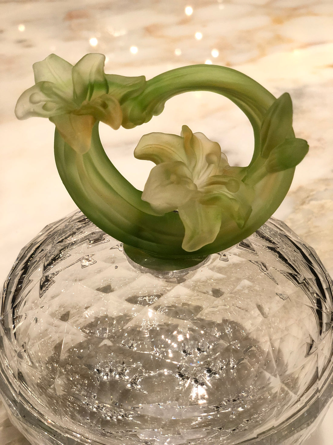 Chartreuse Fluer Cascade Crystal Bowl