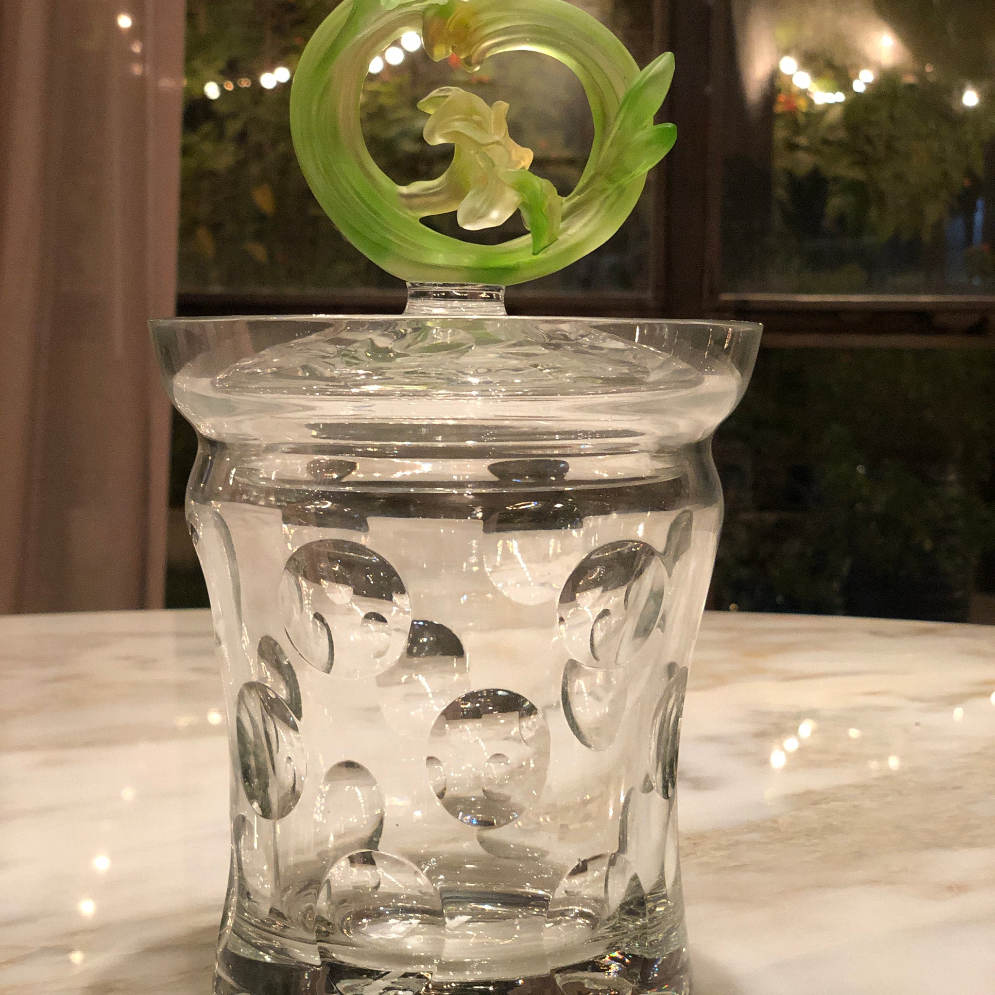 Chartreuse Fleur Crystal Dotted Jar