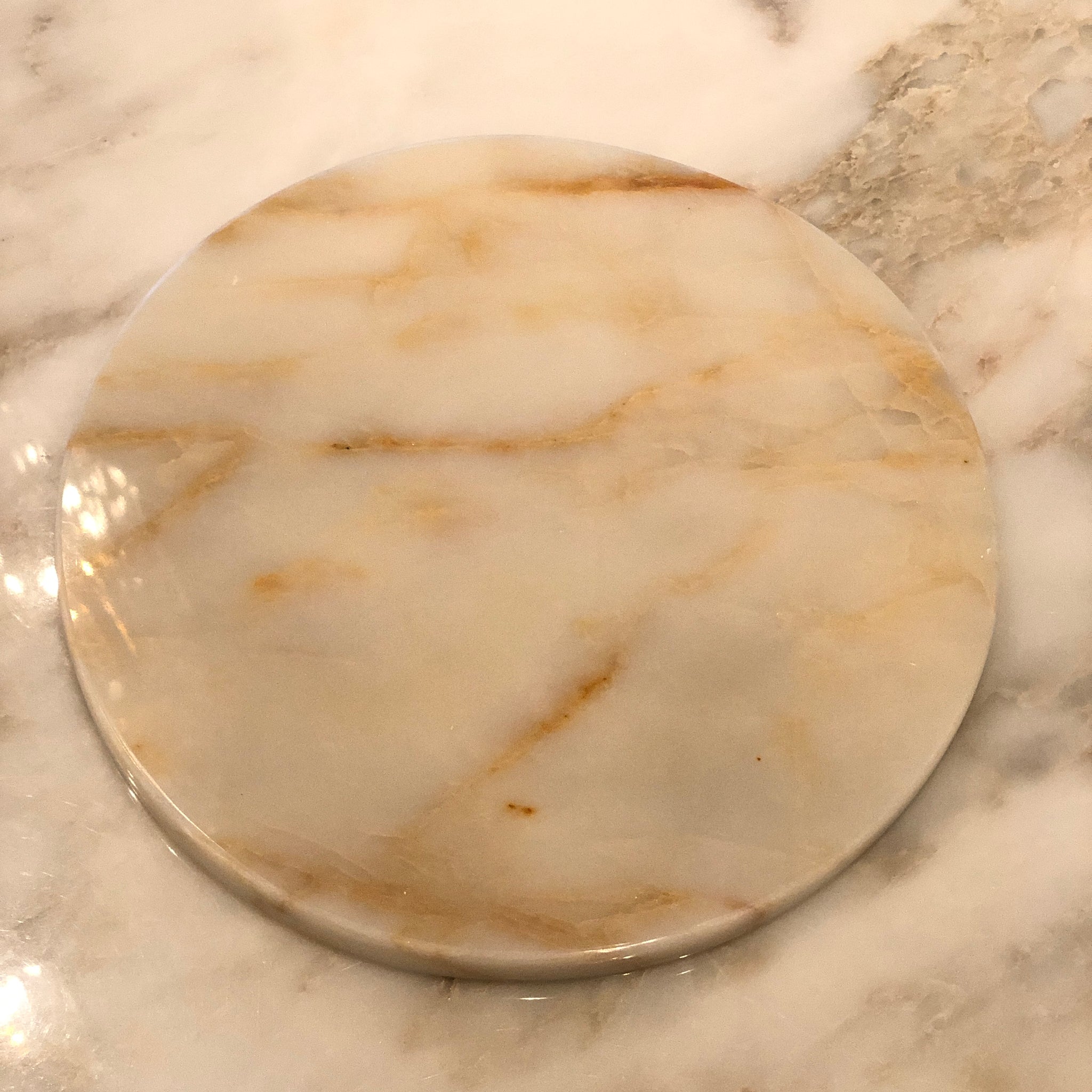 Sugar Affione Exotic Italian Round Marble Tray