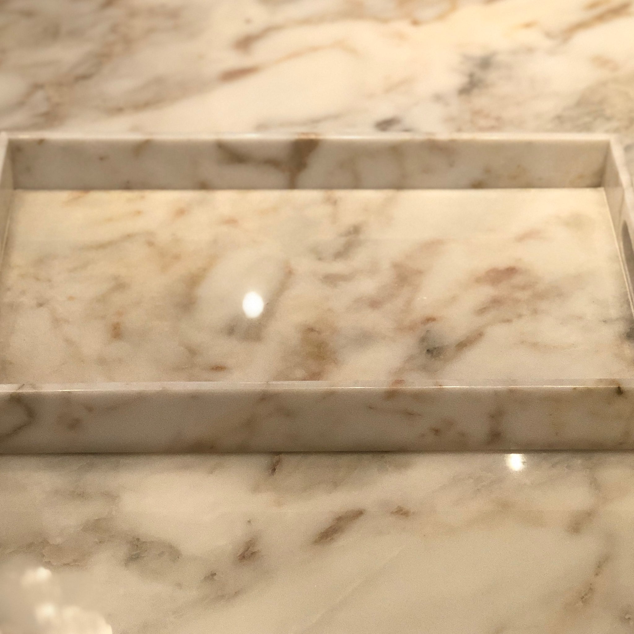 Sugar Affione Exotic Italian Marble Tray with Holder