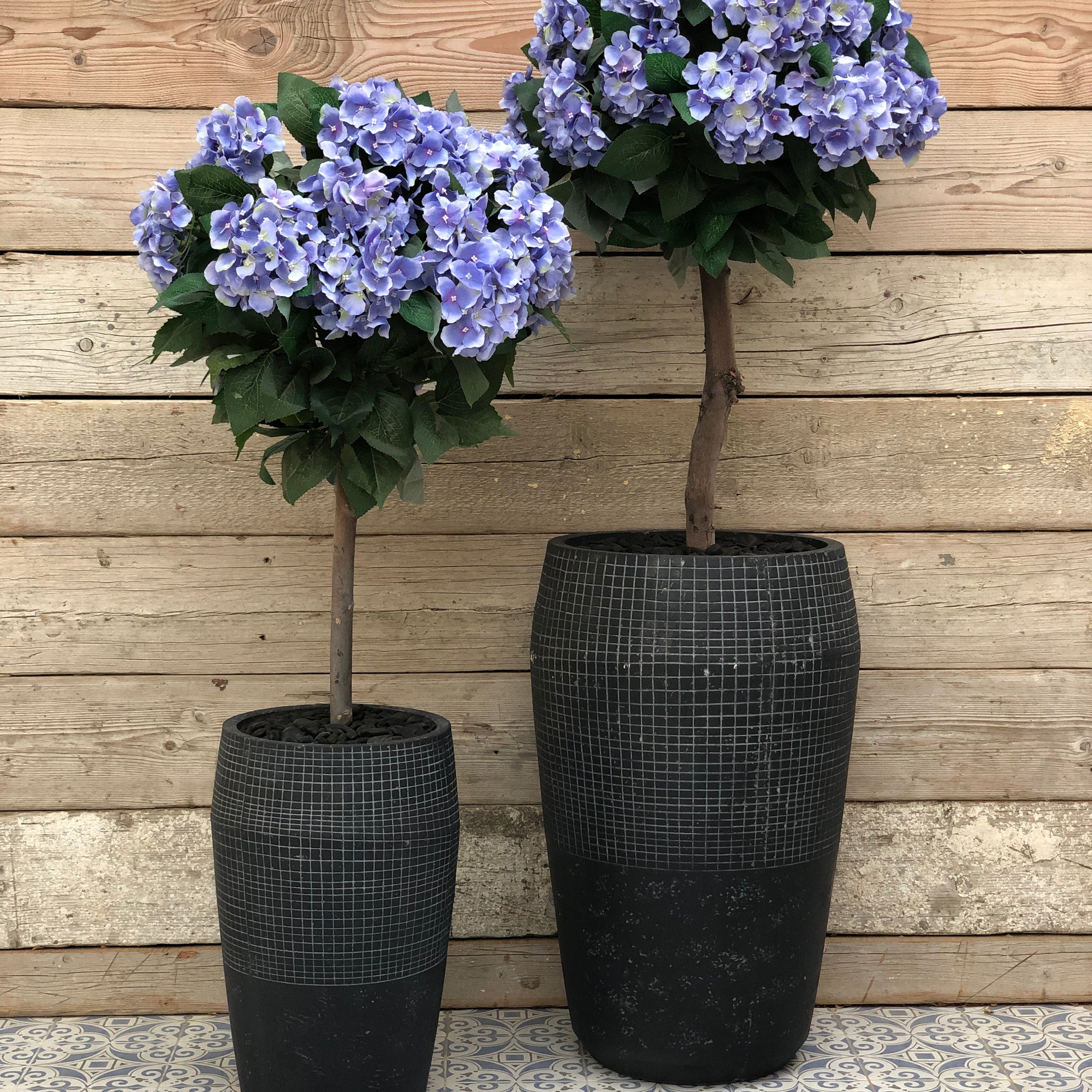 Faux Artificial Blue Hydrangea Tree