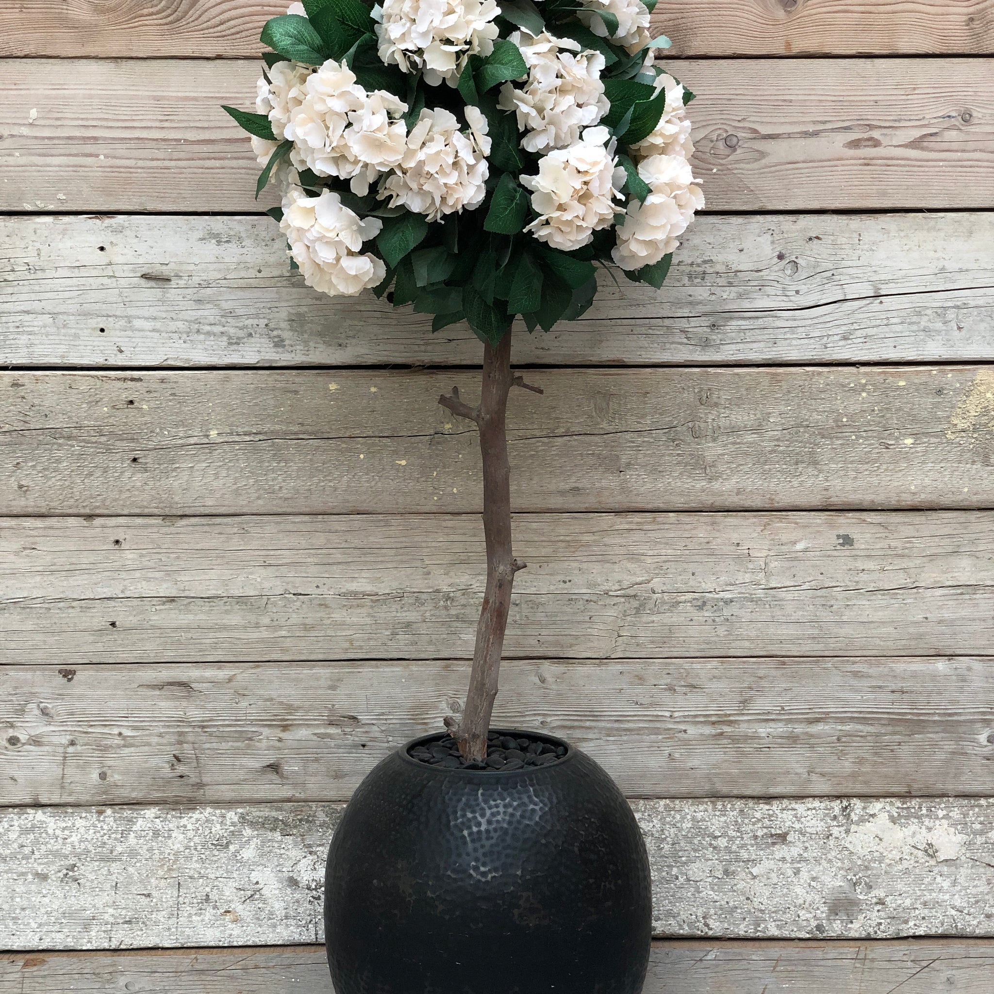 Faux Artificial Off-White Hydrangea Tree