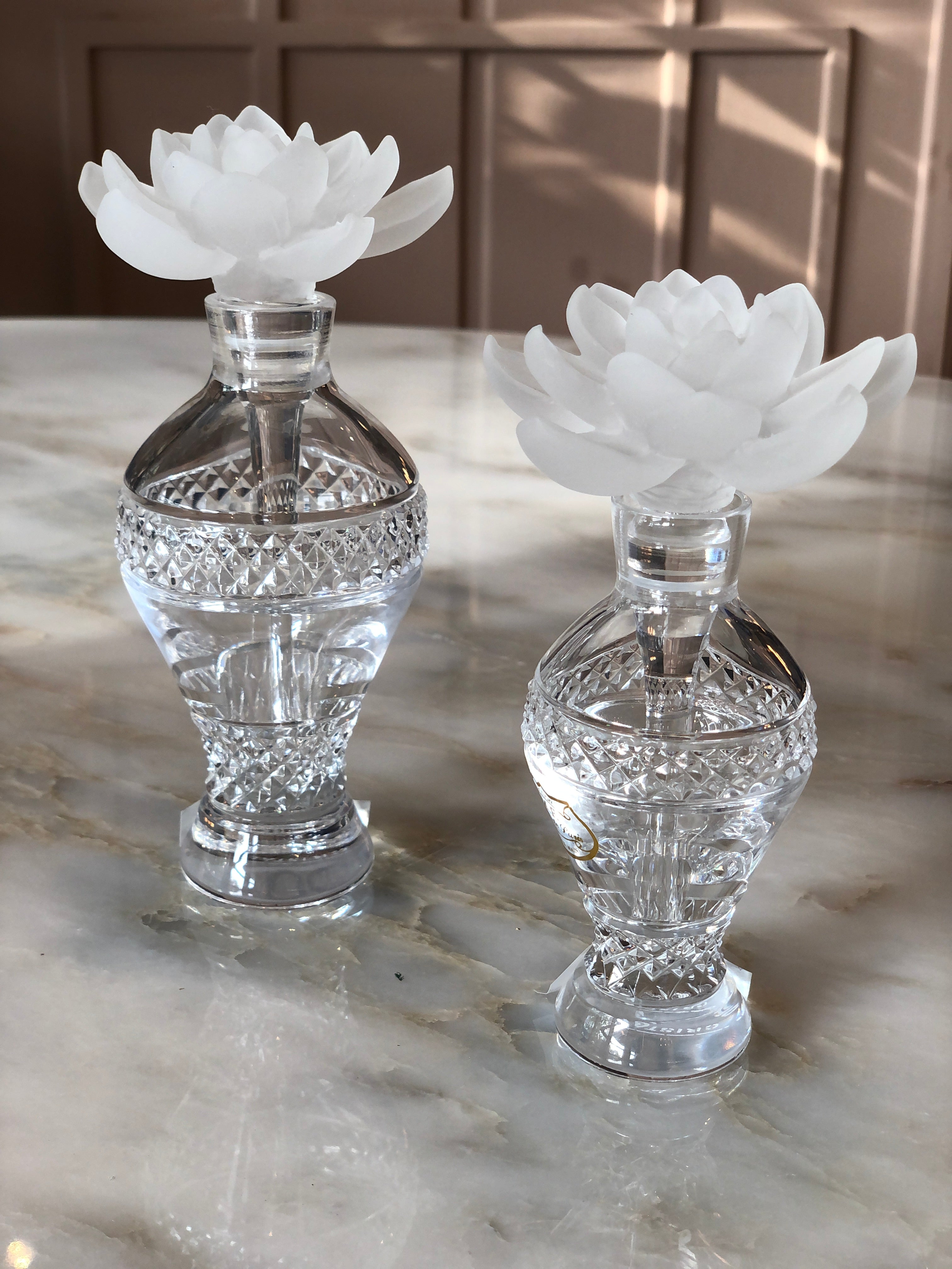 Frosted Fluer Crystal Perfume Bottles