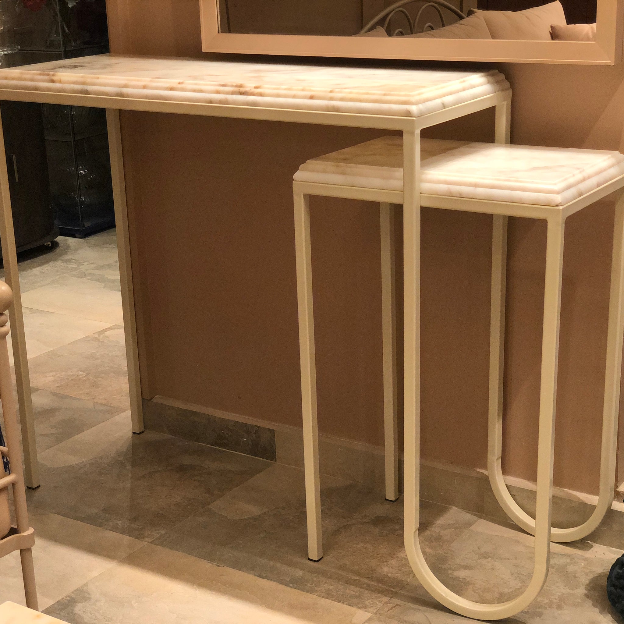 Exotic Italian Marble Console Table Medium