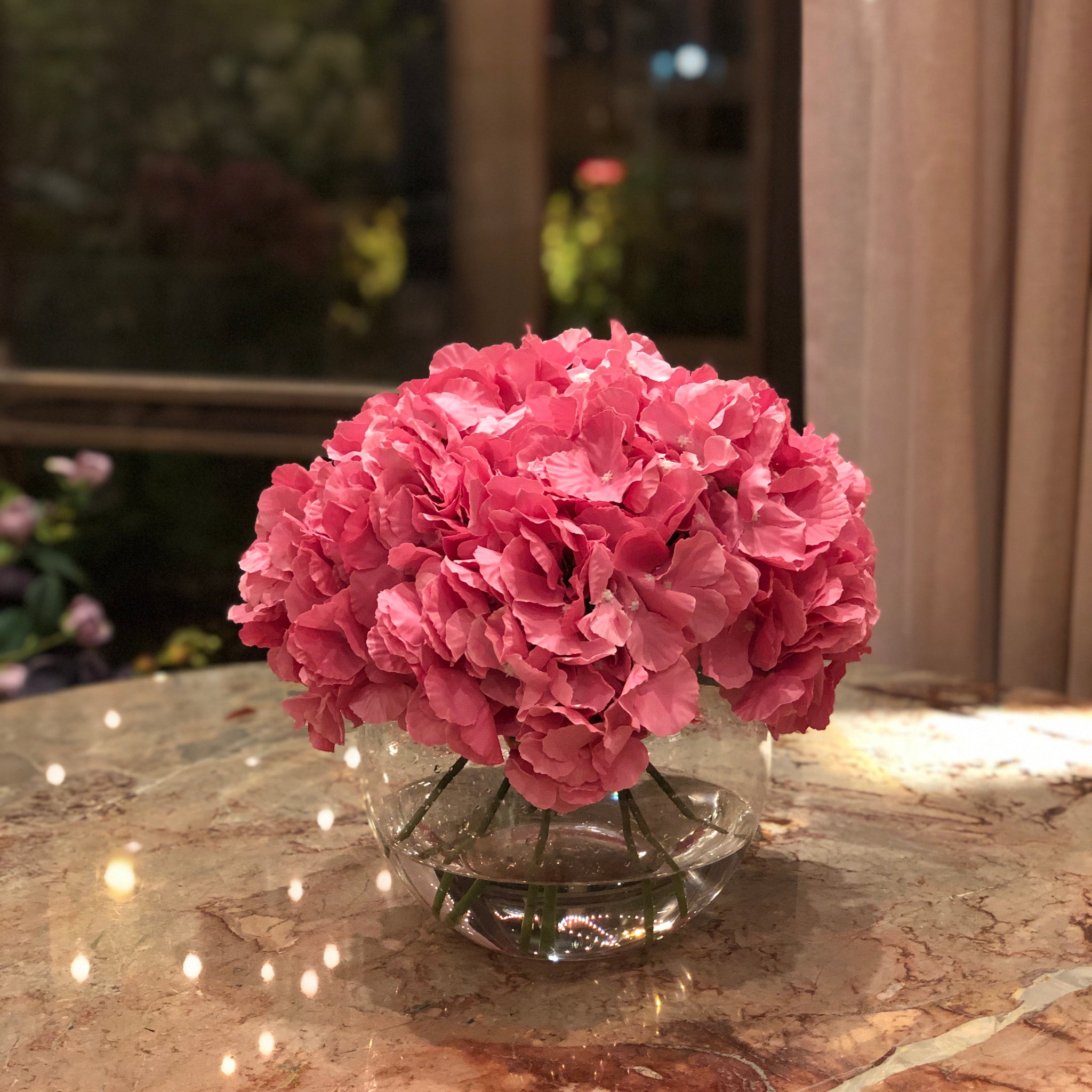 Classic Silk Faux Hydrangea Arrangement in Gel