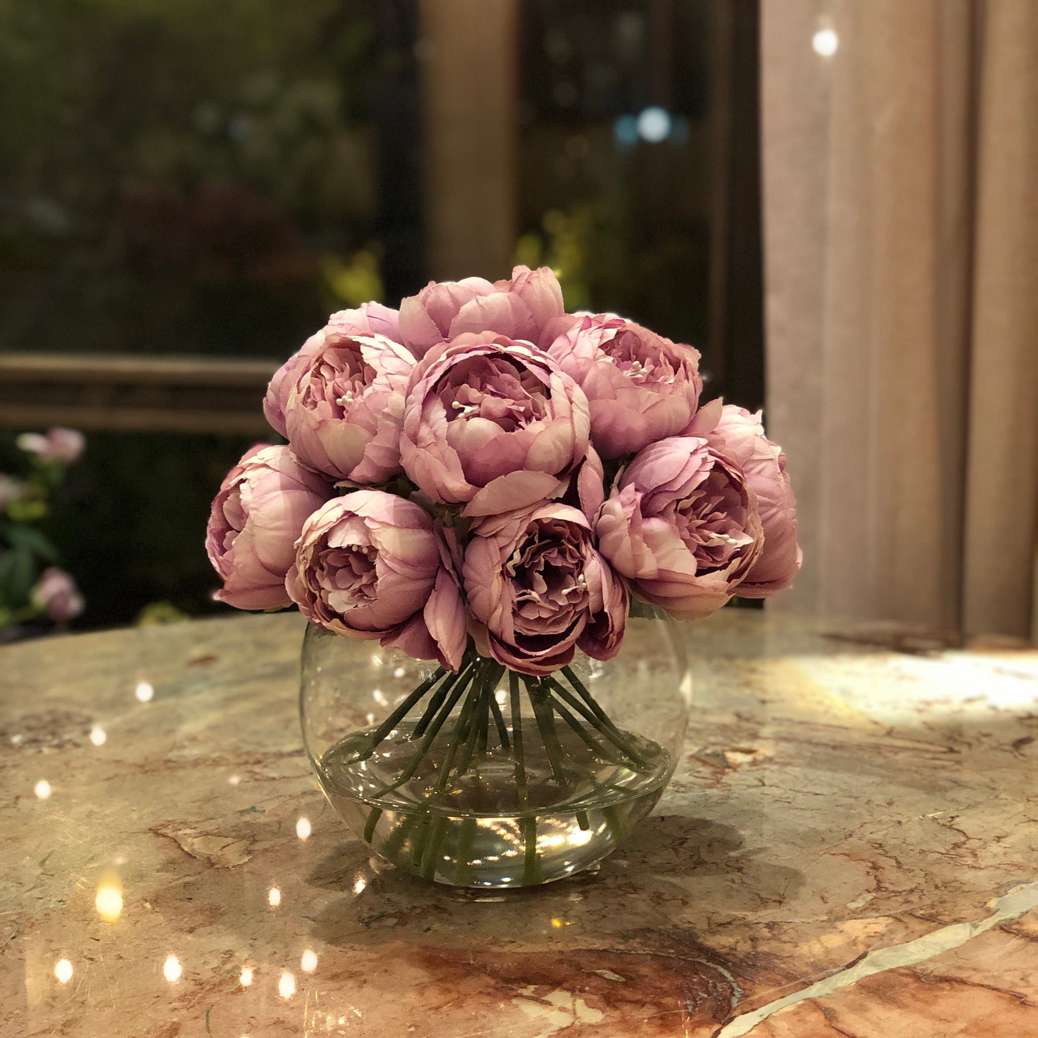 Classic Silk Faux Peony Arrangement in Gel