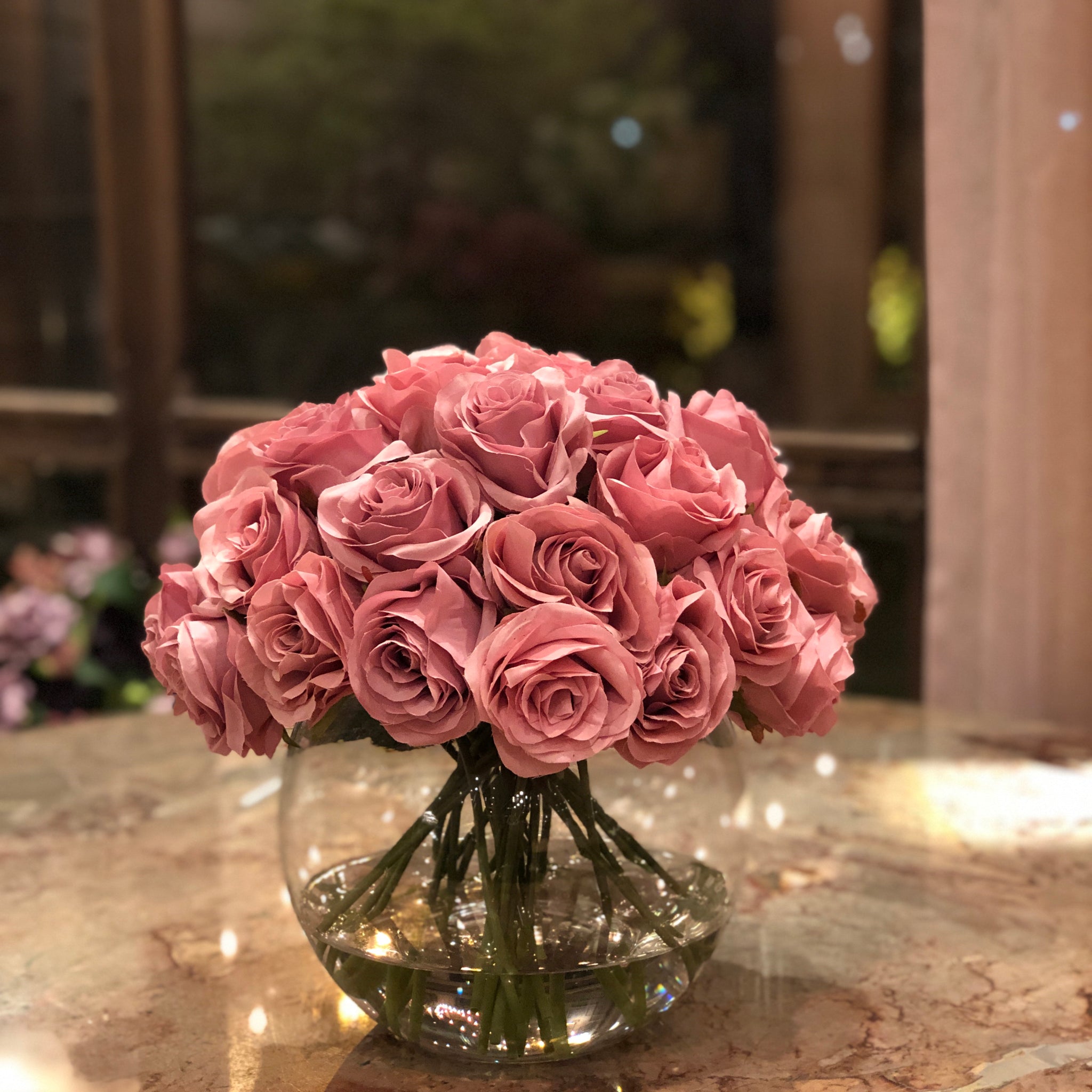 Classic Silk Faux Rose Arrangement in Gel
