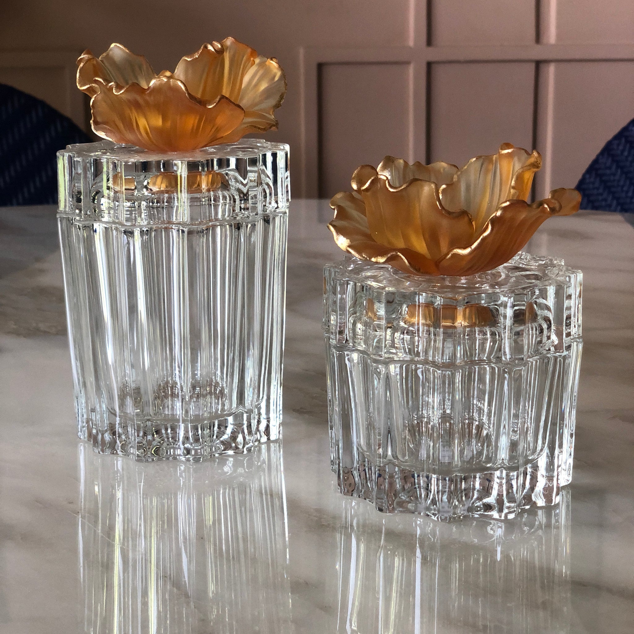 Ochre Fluer Crystal Candy Jar Facette