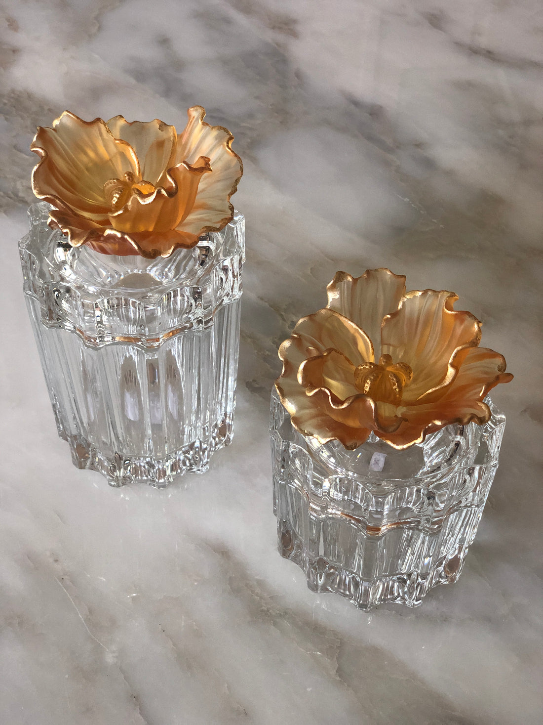 Ochre Fluer Crystal Candy Jar Facette