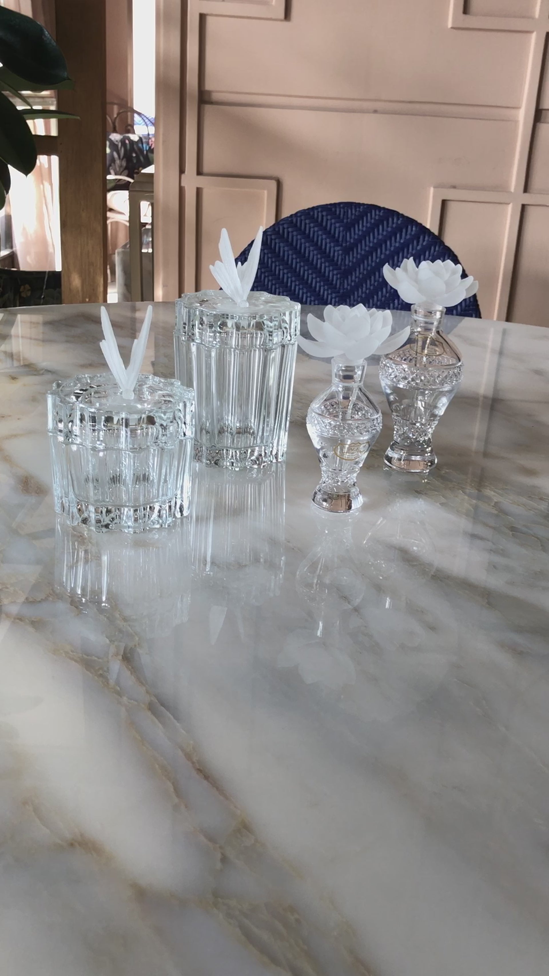 Frosted Fluer Crystal Perfume Bottles