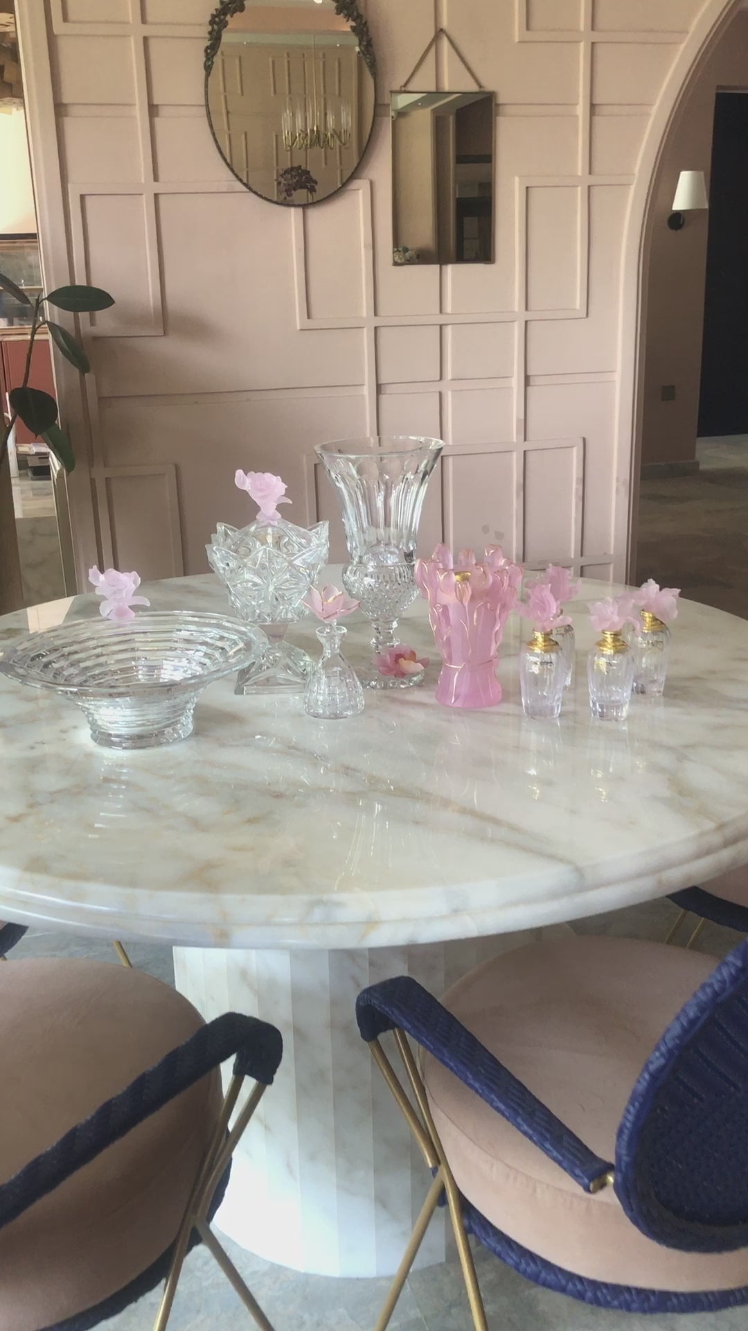 Coral Pink Crystal Perfume Bottle