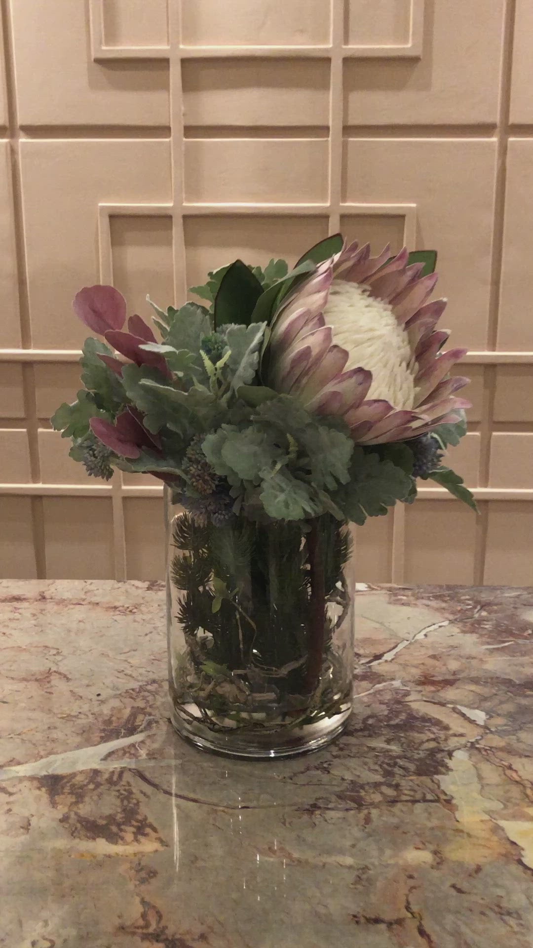 Florescence Silk Faux Flowers Arrangement in Gel